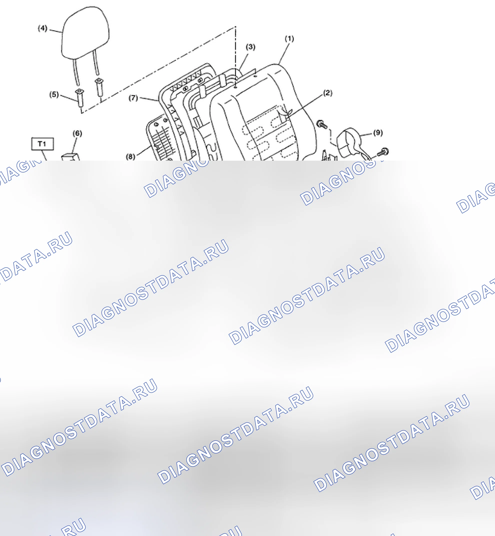 Рис. 21: ПРАВОЕ ПЕРЕДНЕЕ СИДЕНЬЕ (КРЕСЛО С РУЧНЫМ УПРАВЛЕНИЕМ). Subaru Legacy BL/BP рестайлинг