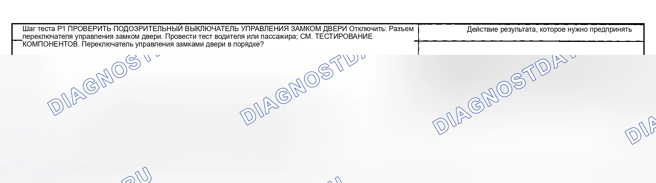 Рис. 102: диагностический тест P: дверные замки работают только в одну сторону. Mercury Grand Marquis IV