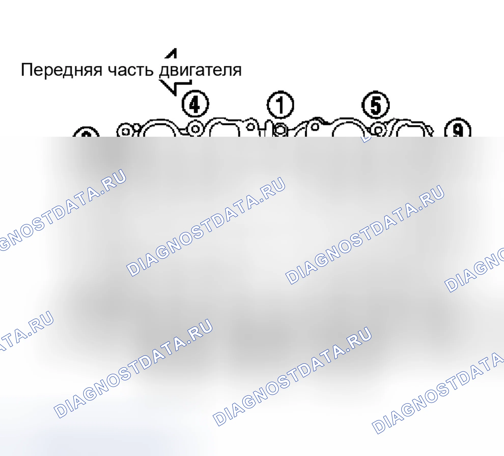 Рис. 5: Затяжка нижних болтов впускного коллектора. Infiniti Q45 III