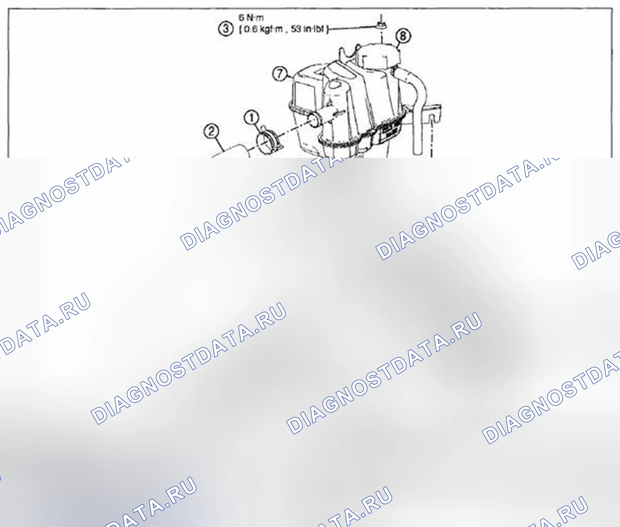 Рис. 22: ДЕМОНТАЖ / МОНТАЖ БАЛЛОНА ДЕГАЗАТОРА - 3,0 л. Mazda Tribute II