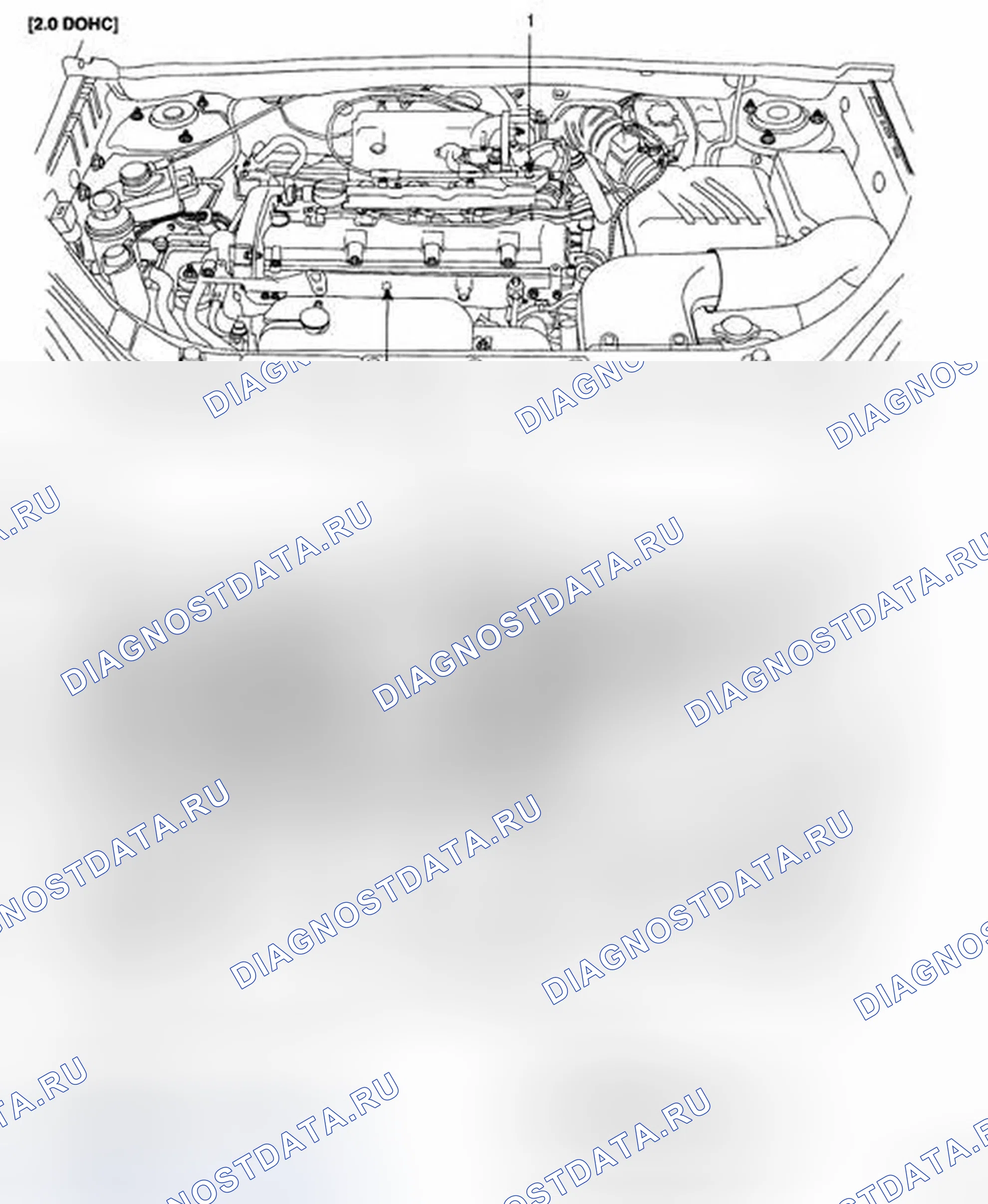 Рис. 10: 2.0 Двойной верхний распредвал (Двойной верхний распредвал (DOHC)) и 2.7 V6. Hyundai Tucson I