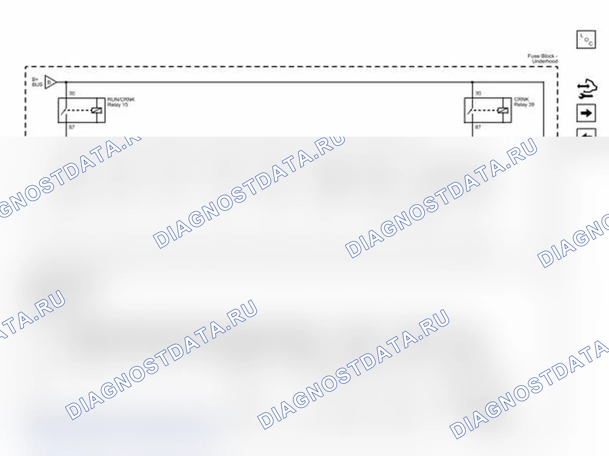 Рис. 158: B + шина - Underhood предохранитель Block (2 из 2) Схема подключения. Chevrolet Express G1500 