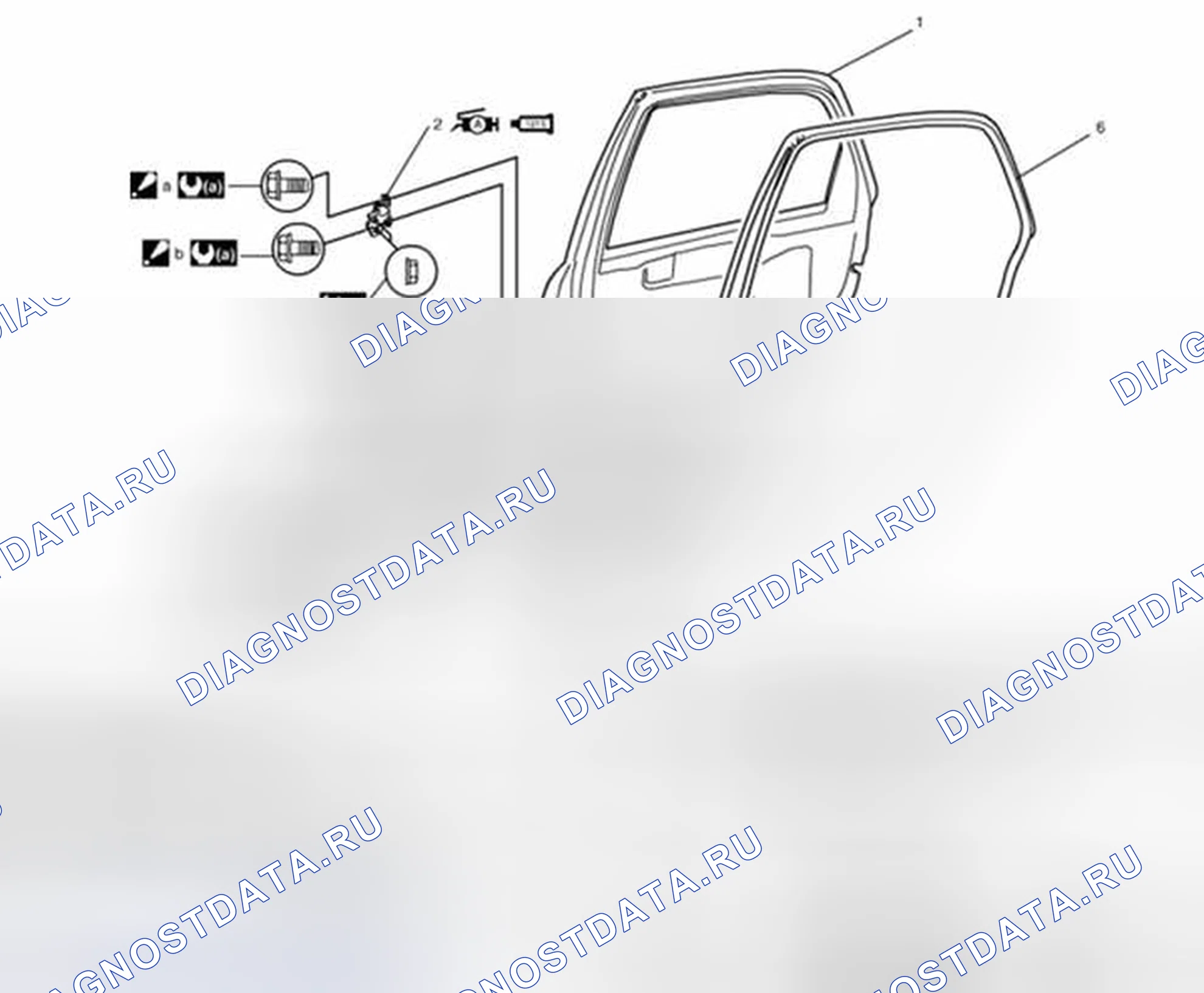 Рис. 31: Компоненты задней двери в сборе. Suzuki SX4 I рестайлинг