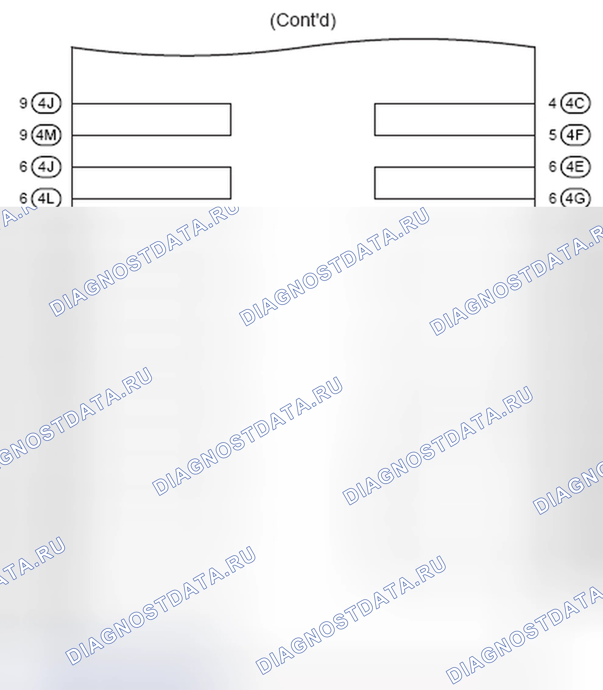 Рис. 1025: J / B No4 Схема внутренней цепи (3 из 3). Toyota Camry XV40