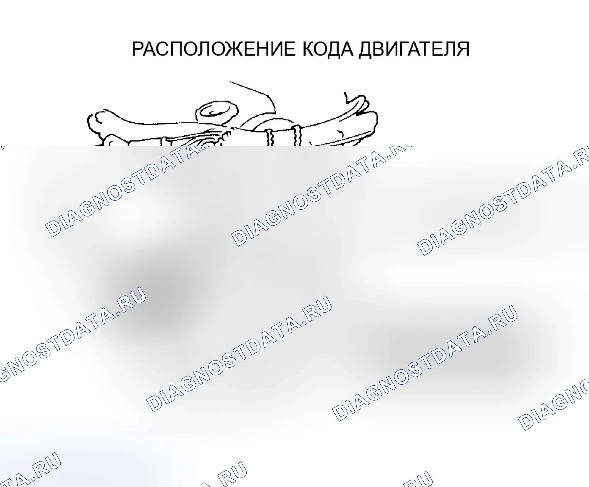 Рис. 1: РАСПОЛОЖЕНИЕ КОДА ДВИГАТЕЛЯ. Hyundai Excel II