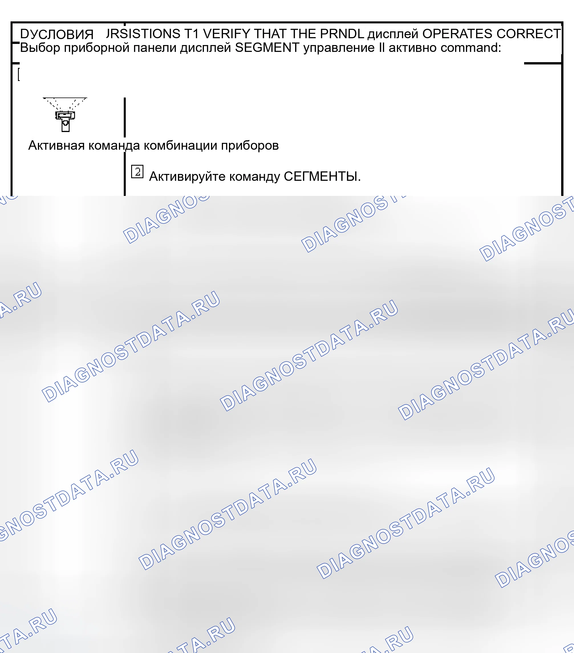 Рис. 61: КОНТРОЛЬНАЯ ТОЧКА T: ИНДИКАТОР PRNDL НЕ РАБОТАЕТ / ВСЕГДА ВКЛЮЧЕН. Ford Thunderbird XI