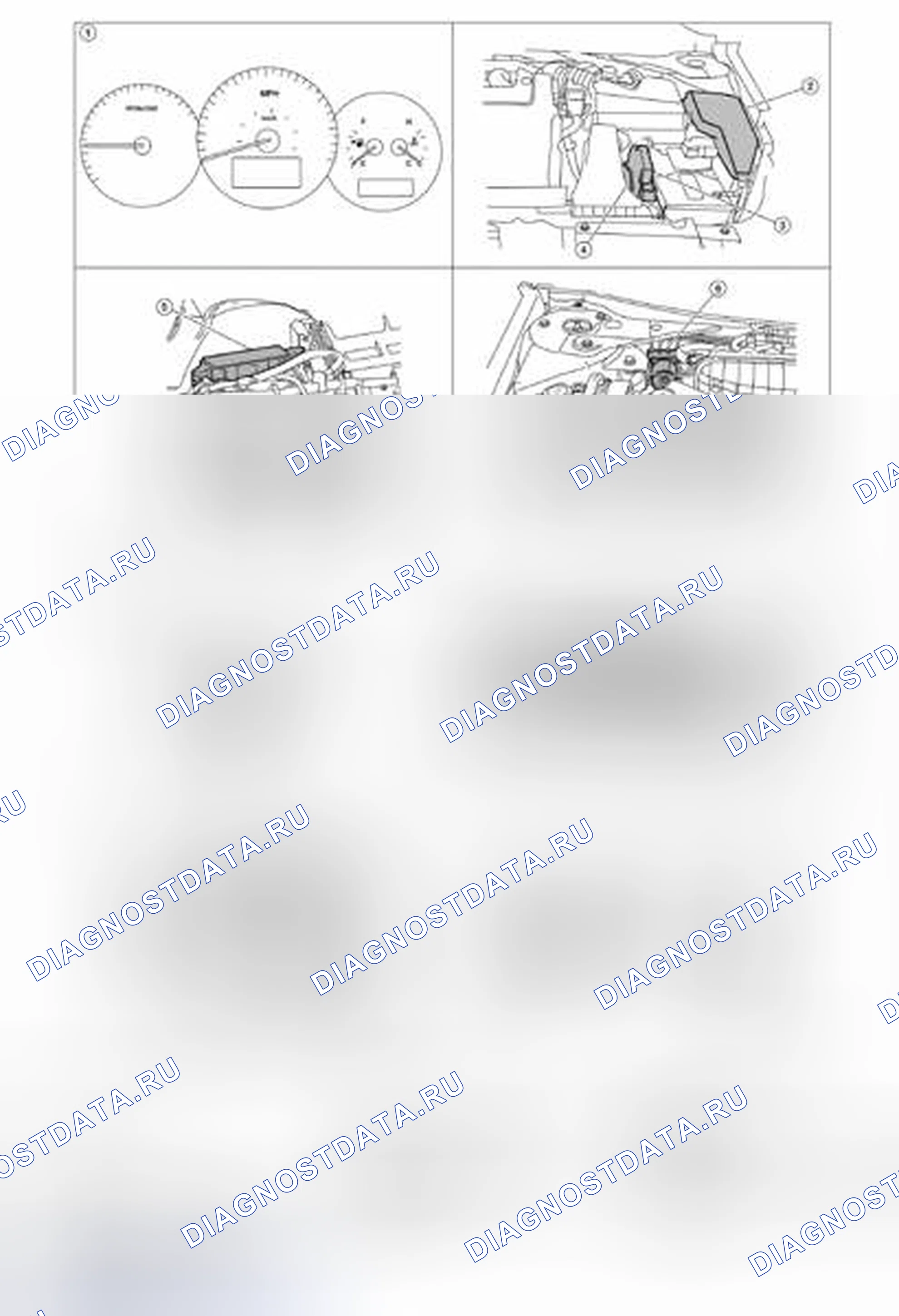Рис. 128: СИСТЕМА РАСХОДОМЕРА: расположение компонентов. Nissan Altima L33