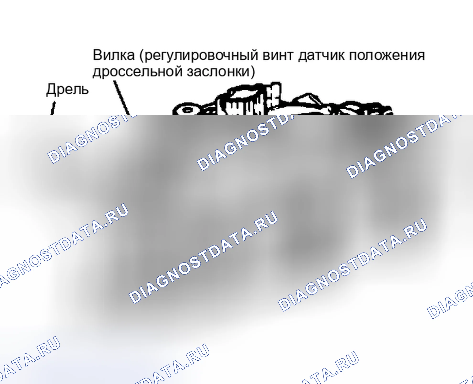 Рис. 25: Расположение регулировочного винта 4.3L E4ME датчик положения дроссельной заслонки. Chevrolet Pickup C10 