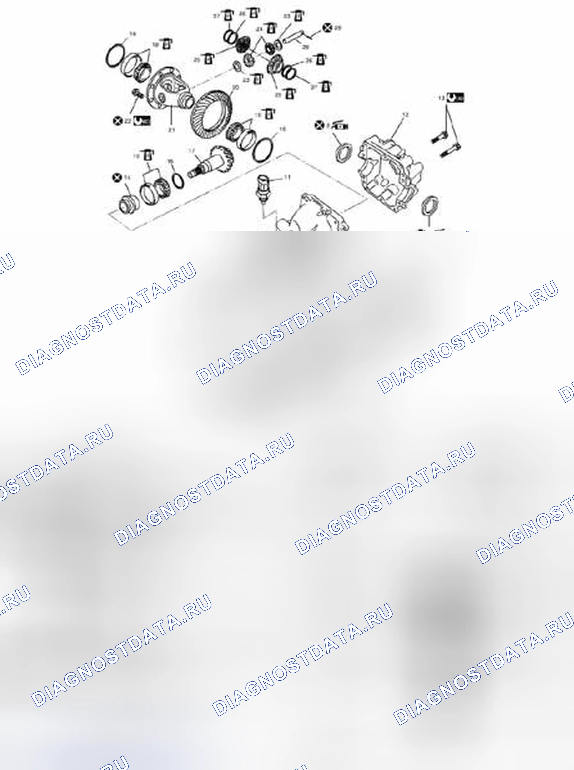 Рис. 97: Компоненты заднего дифференциала. Suzuki SX4 I