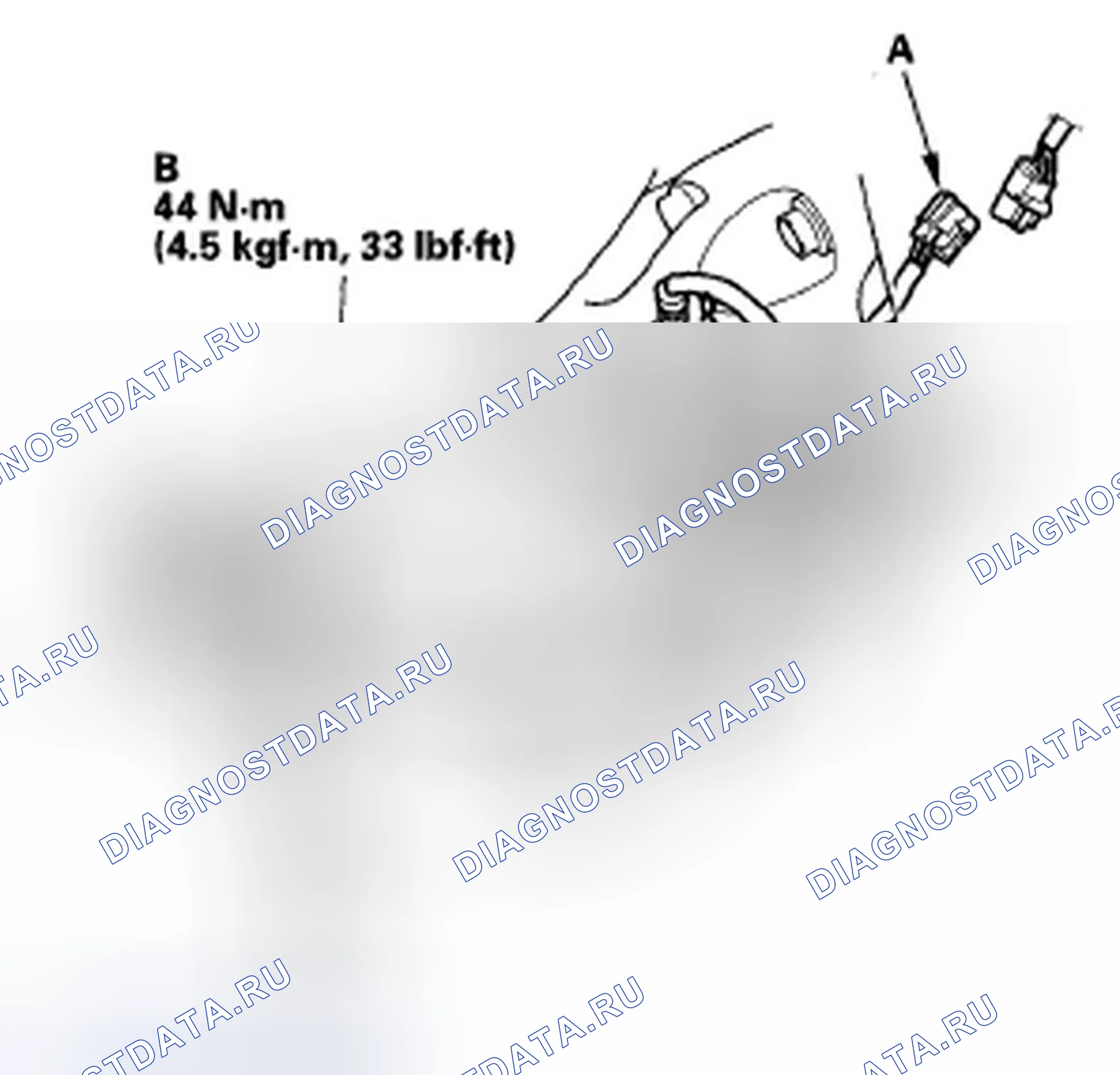 Рис. 214: Замена датчика A/F. Acura TSX I