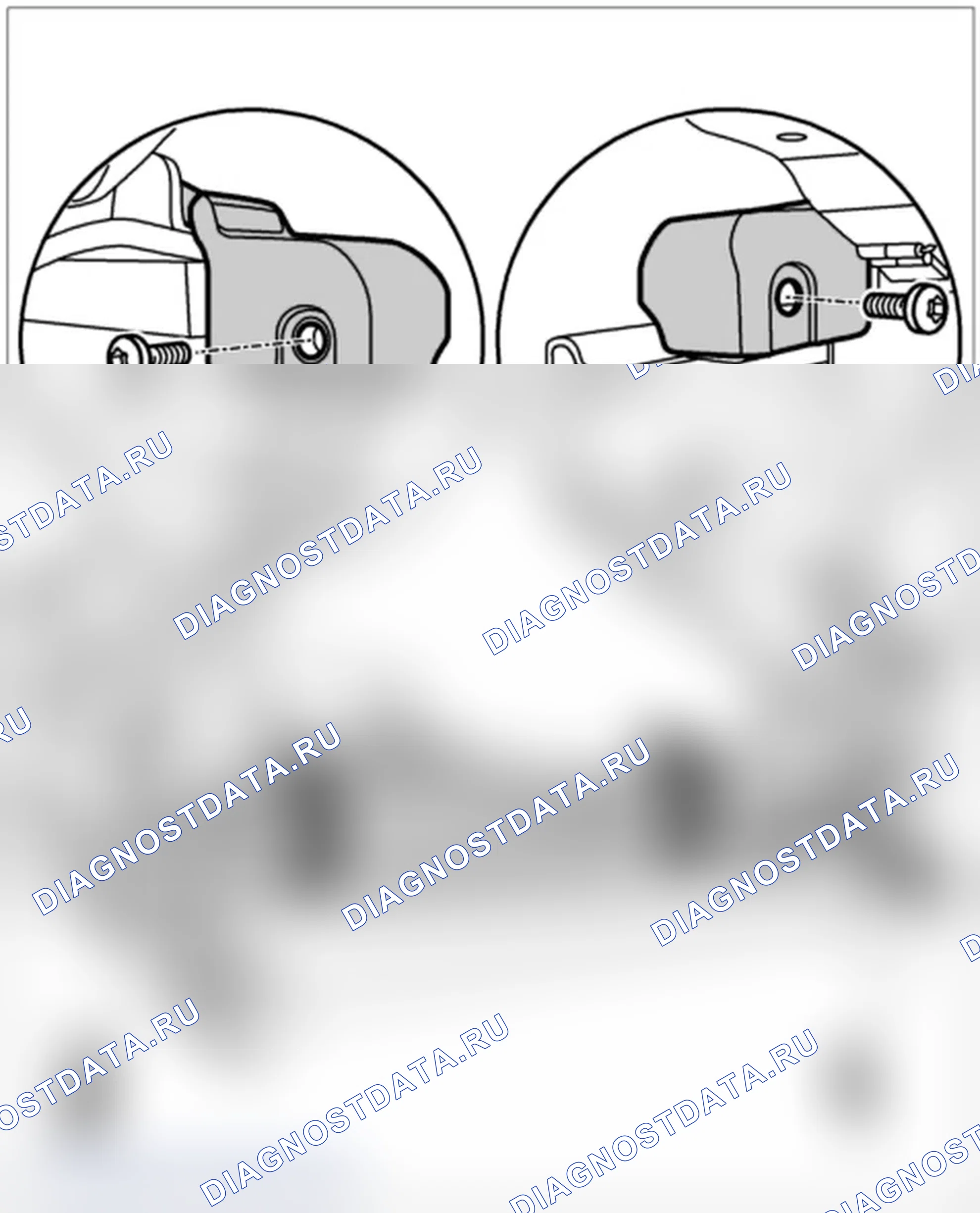 Рис. 29: Установка крышки для датчика AWS слева и справа. Porsche 911 GT3 997