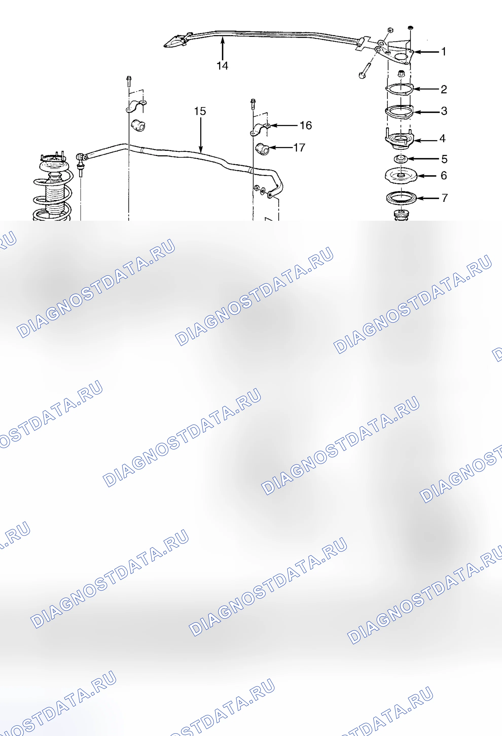 Рис. 1: ОПИСАНИЕ передней подвески. Nissan Sentra B15