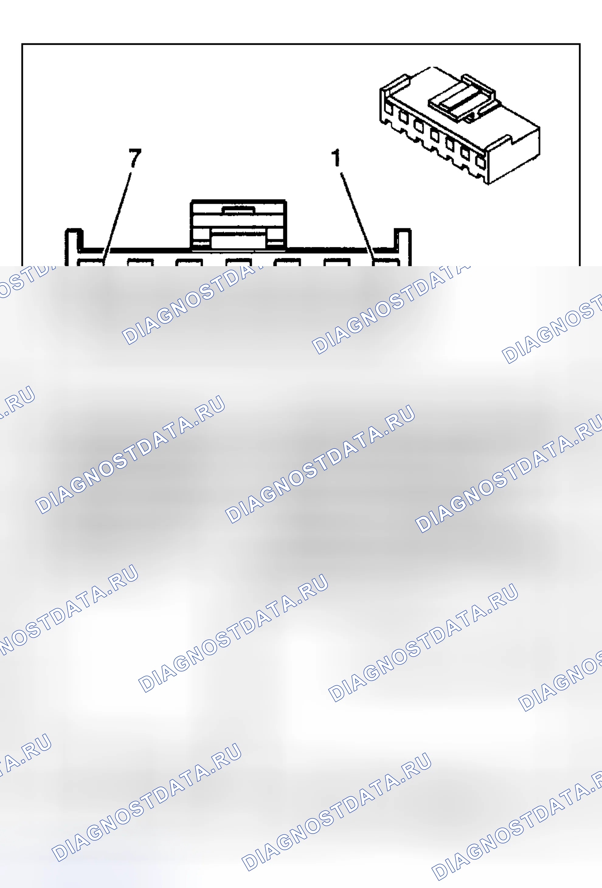Рис. 5: Виды с торца стационарных коннекторов стеклоподъёмники. Hyundai Venue I