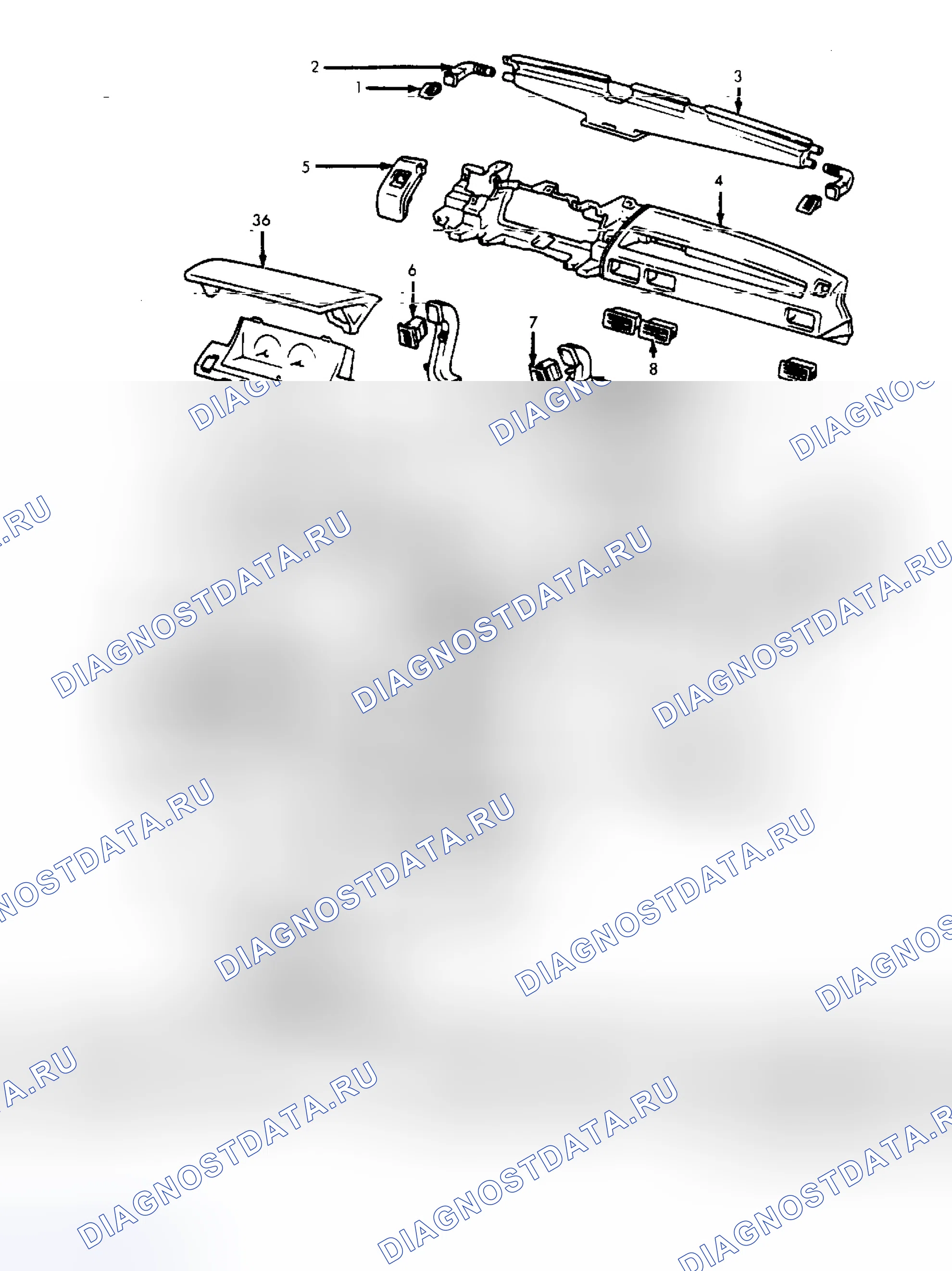 Рис. 1: Компоненты приборной панели и приборной панели Chevrolet Nova. Chevrolet Nova V