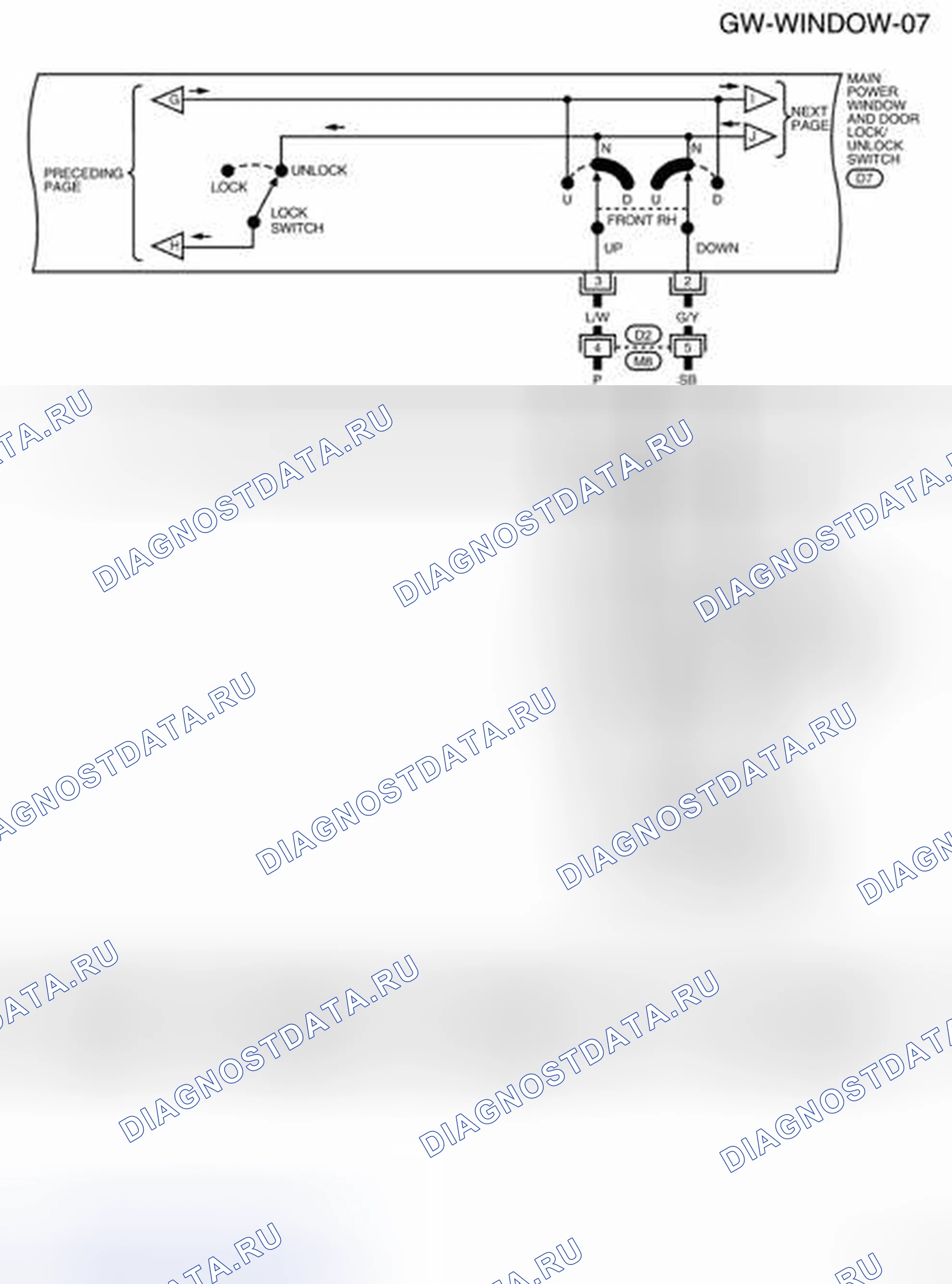 Рис. 20: электросхема - Gw-стекло-07. Nissan Frontier D40