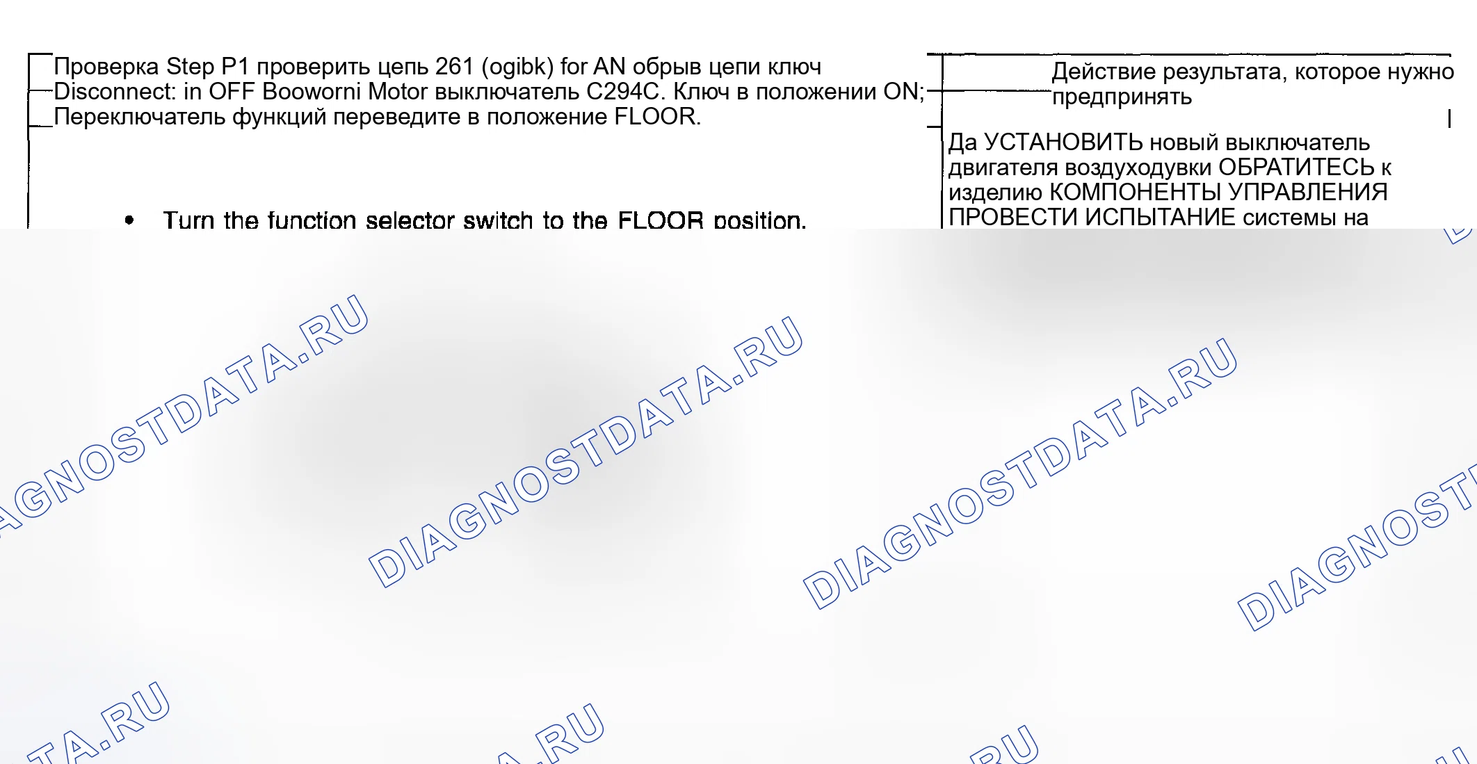 Рис. 83: КОНТРОЛЬНОЕ ИСПЫТАНИЕ P: НЕТ РАБОТЫ ПРИ ВЫСОКОЙ НАСТРОЙКЕ ВОЗДУХОДУВКИ - РУЧНОЙ КЛИМАТ-КОНТРОЛЬ. Ford Pickup F250 Super Duty I