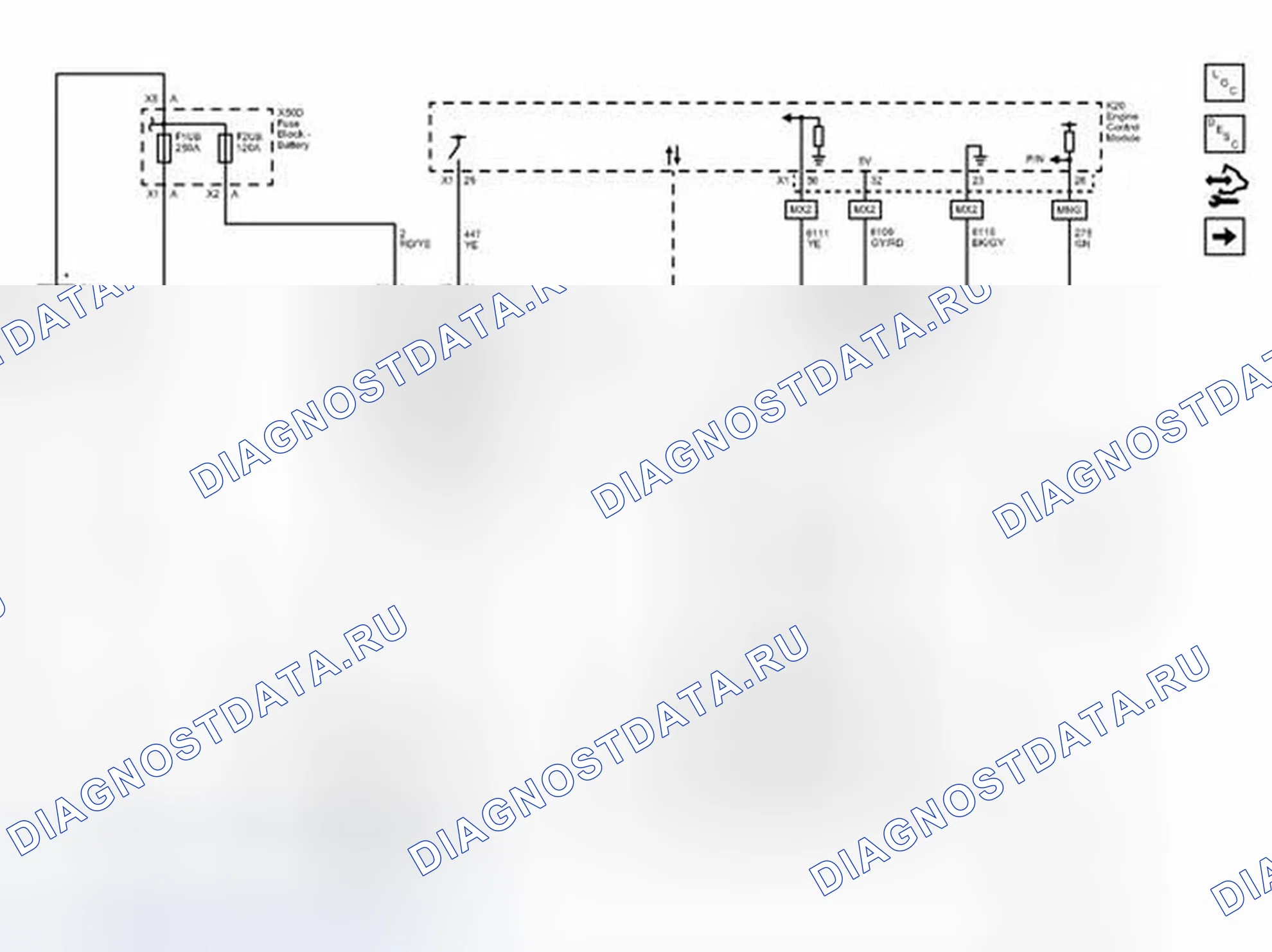 Рис. 7: Схема пусковой проводки. Chevrolet Spark M300