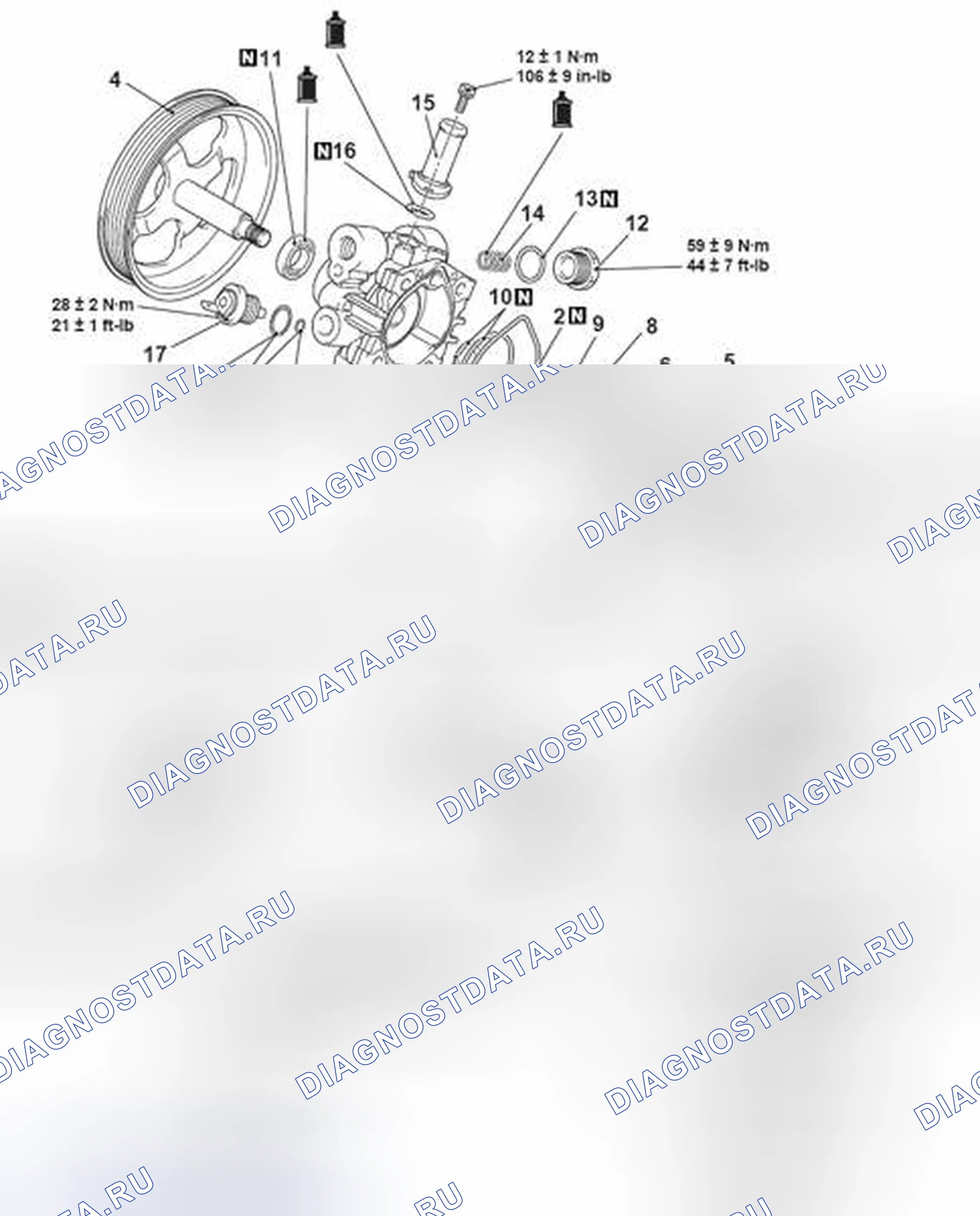 Рис. 14: РАЗБОРКА И СБОРКА - двигатель 2,4 л. Honda Domani MB