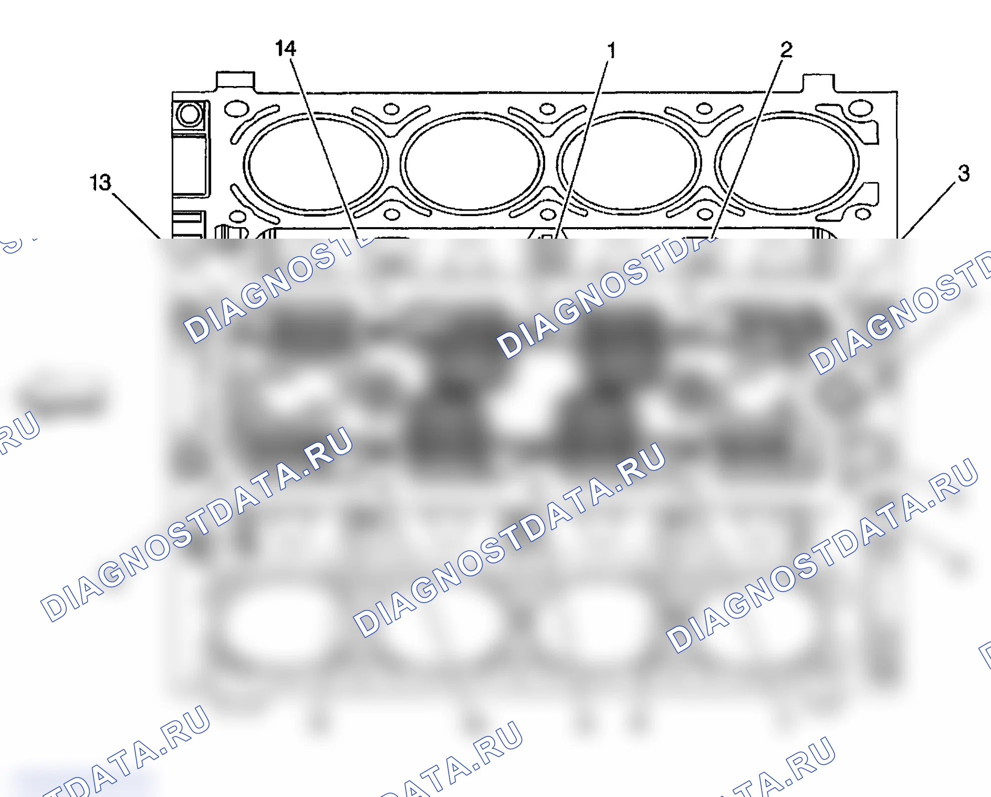 Рис. 746: Блок двигателя - вид сверху. GMC Savana H2500 