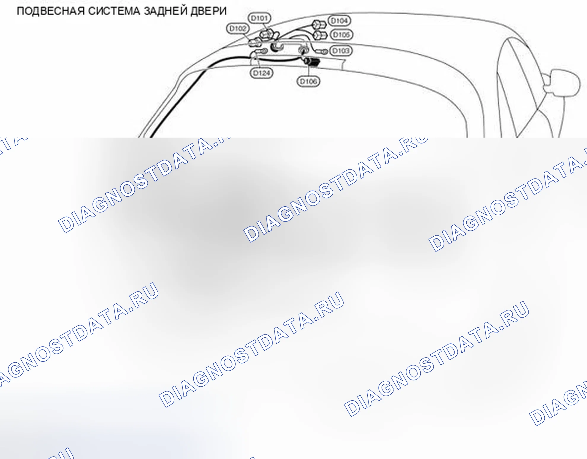 Рис. 115: Подвесная система задней двери. Infiniti FX35 II