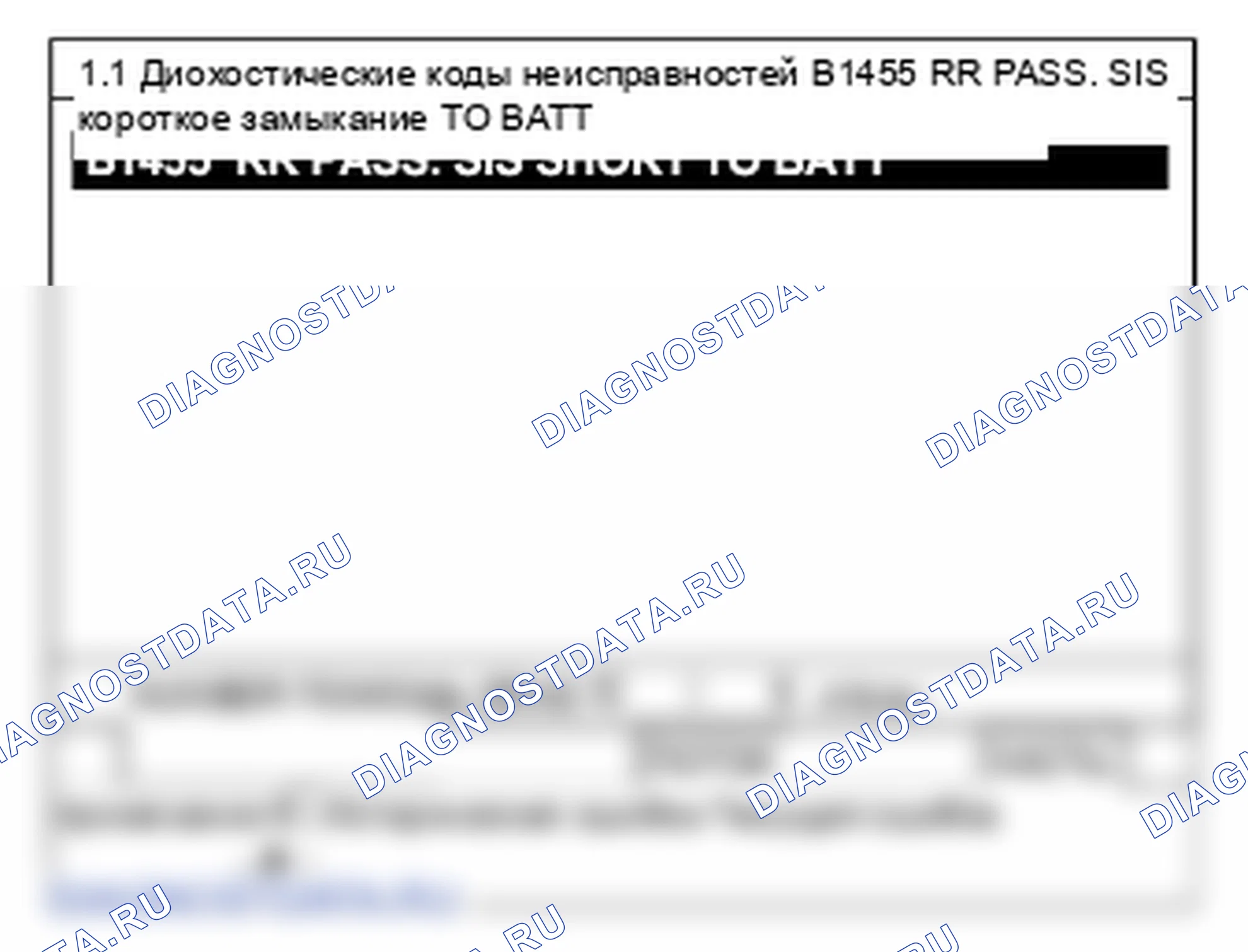 B1455: Замыкание цепи SIS для заднего пассажира на батарею. Hyundai Santa Fe CM