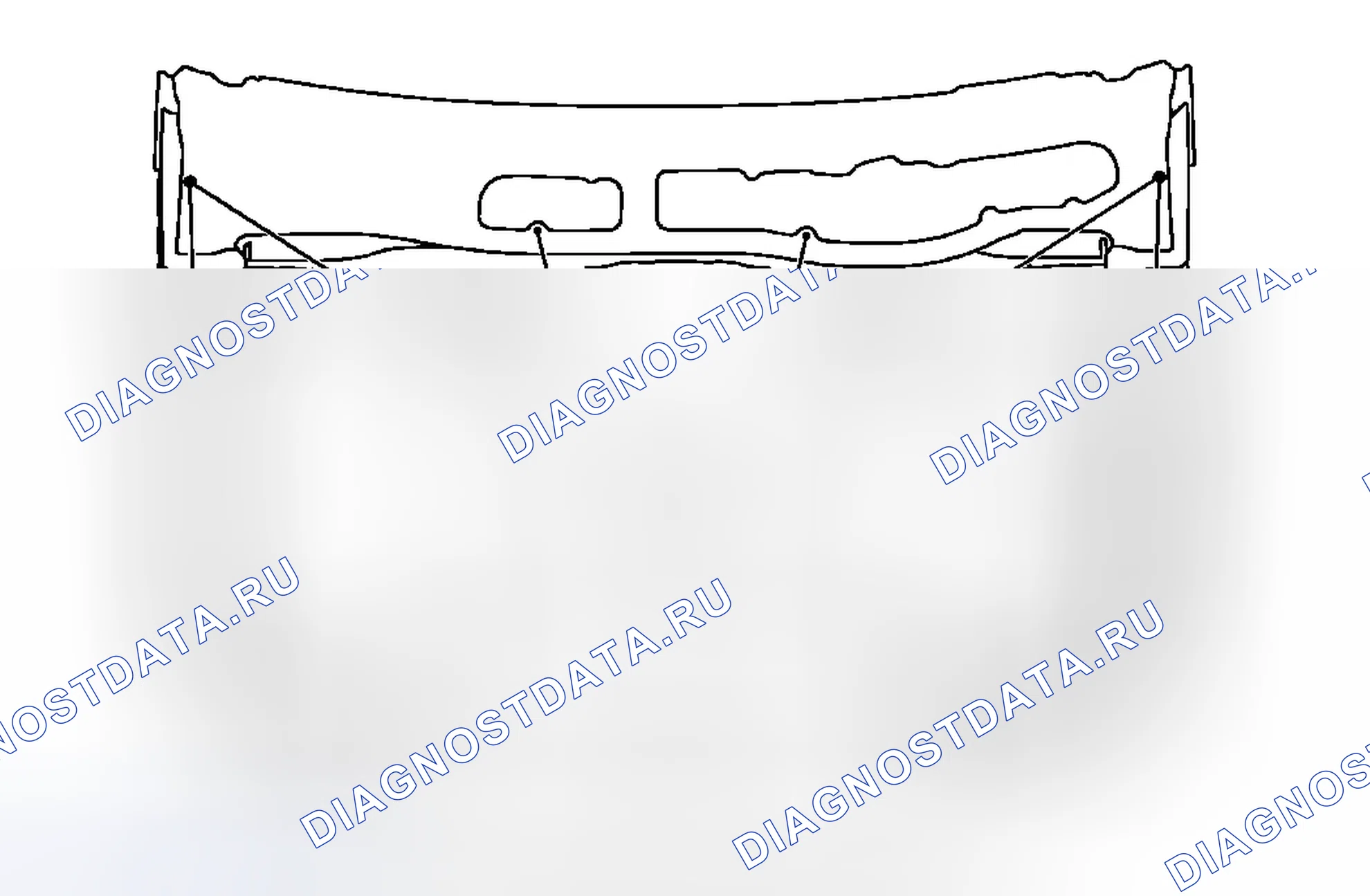 Рис. 8: Измерения в двухточечном двигательном отсеке. Chevrolet Colorado I