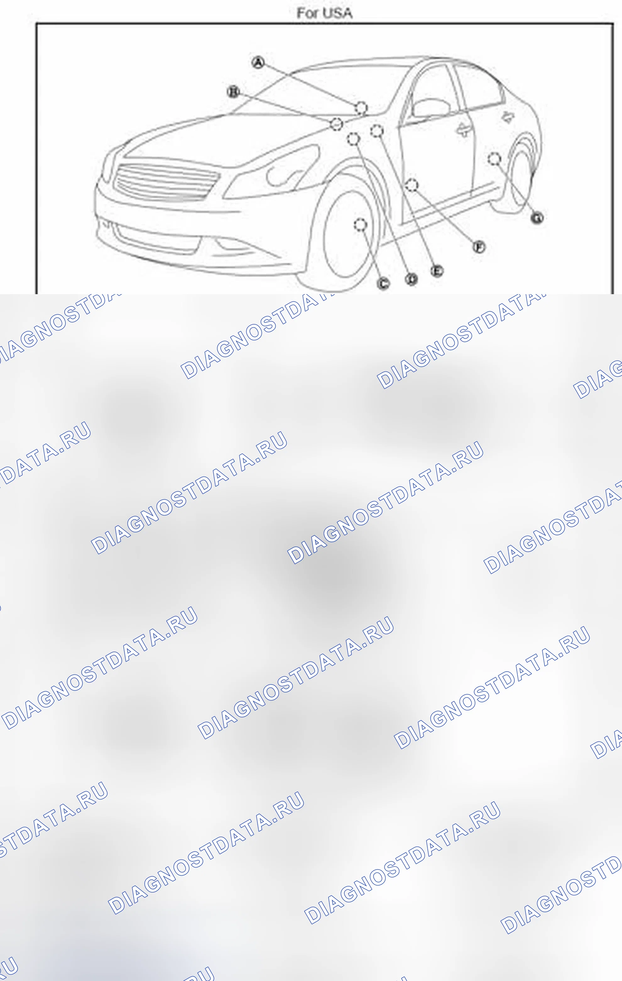 Рис. 1: Расположение компонентов. Infiniti G25 IV рестайлинг