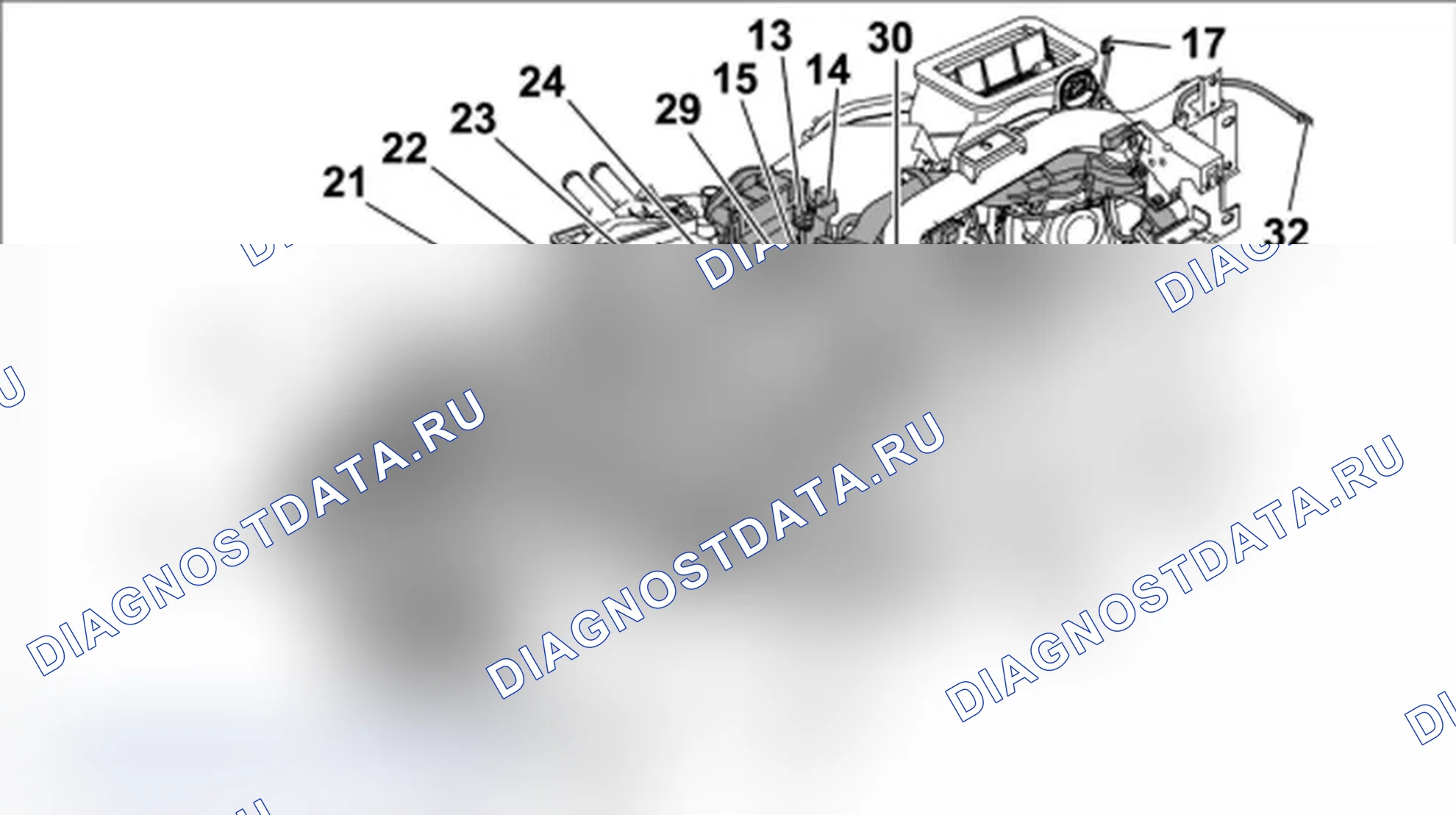 Рис. 16: Снятие основного жгута проводов в пассажирском салоне. Porsche 911 GT3 997