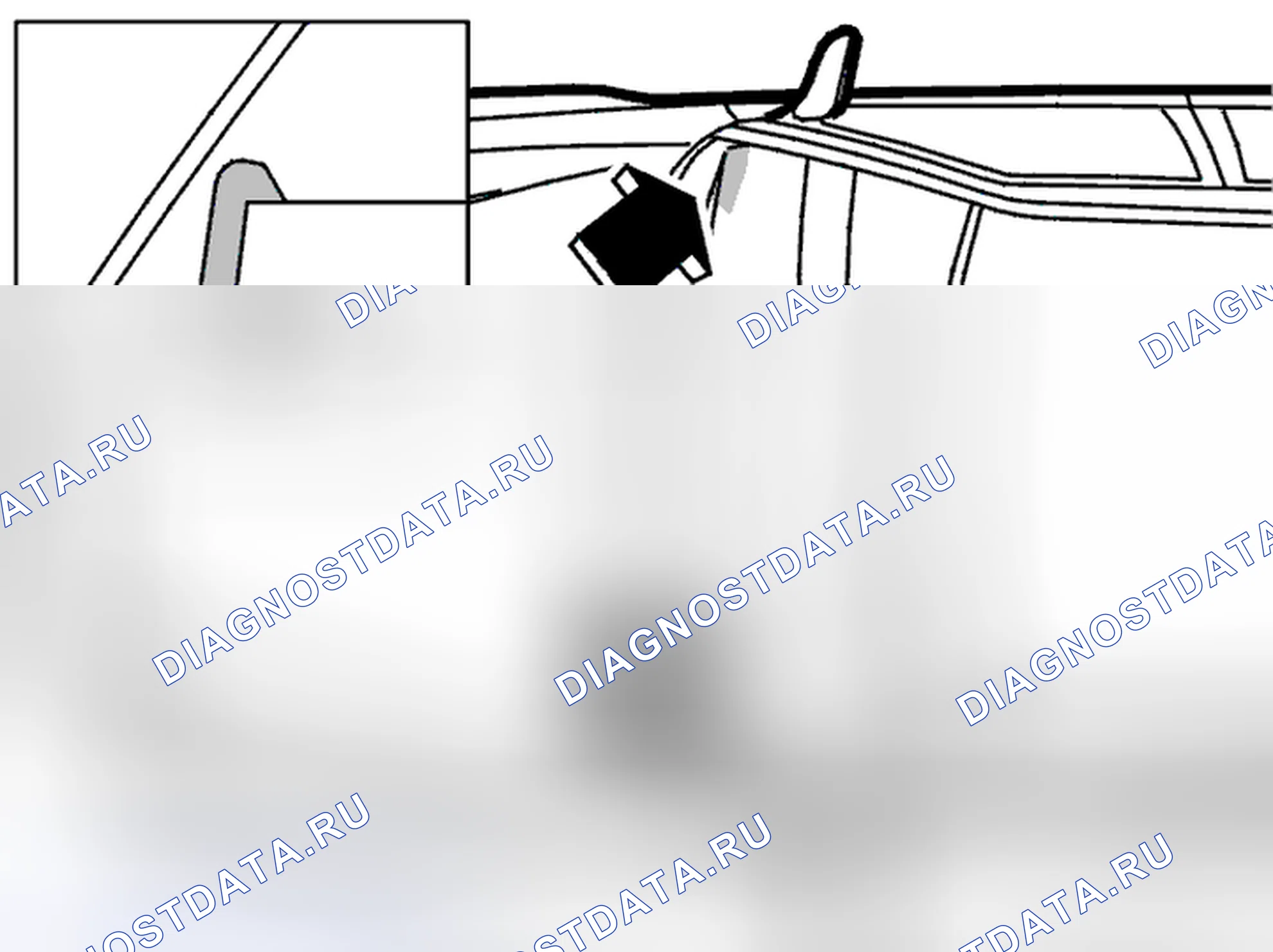 Рис. 509: Шум от приборной панели - лобовое стекло на внешнем углу. Volvo C70 I