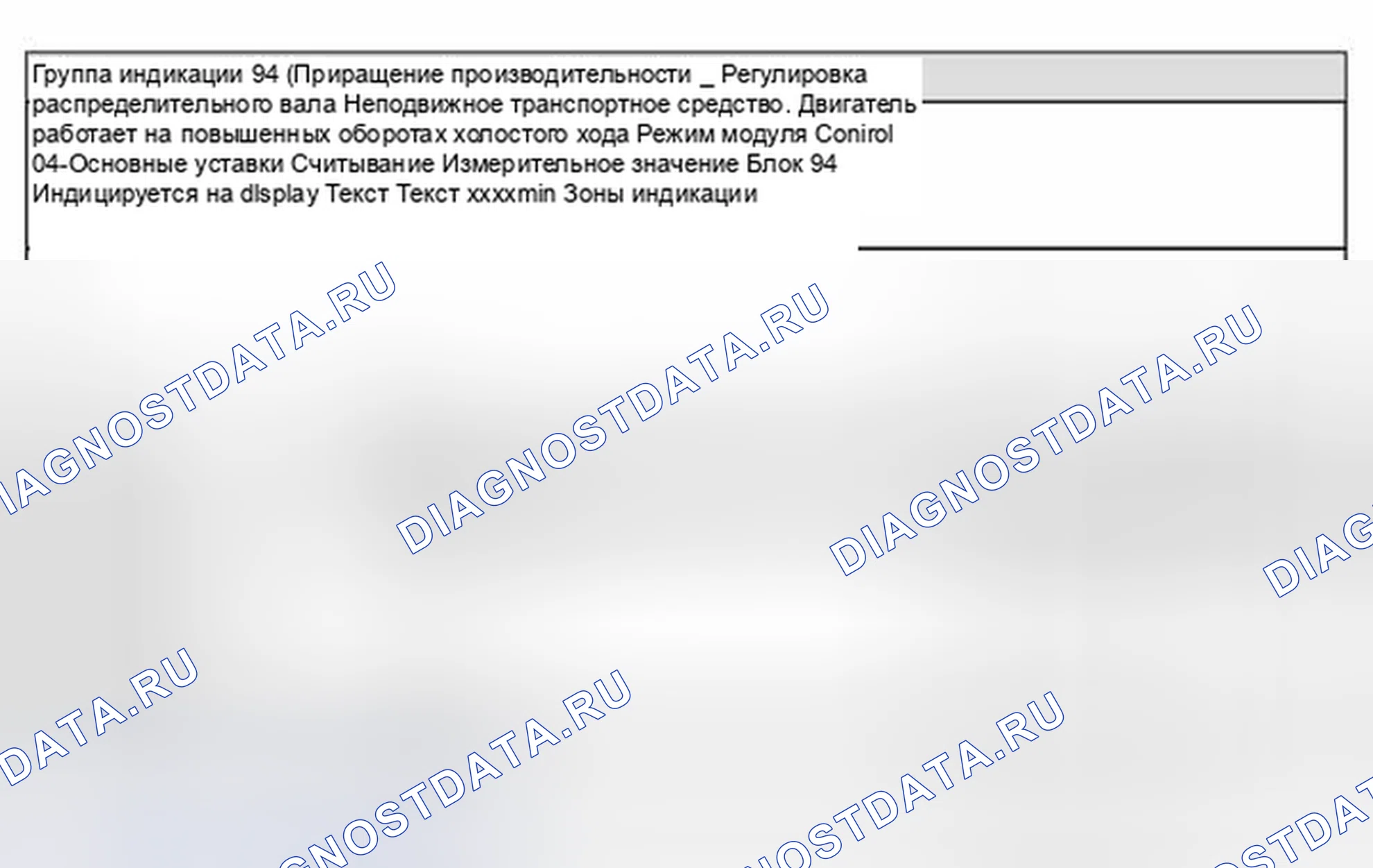 Рис. 381: Регулировка распределительного вала дисплейной группы 94 (увеличение производительности). Volkswagen Jetta IV