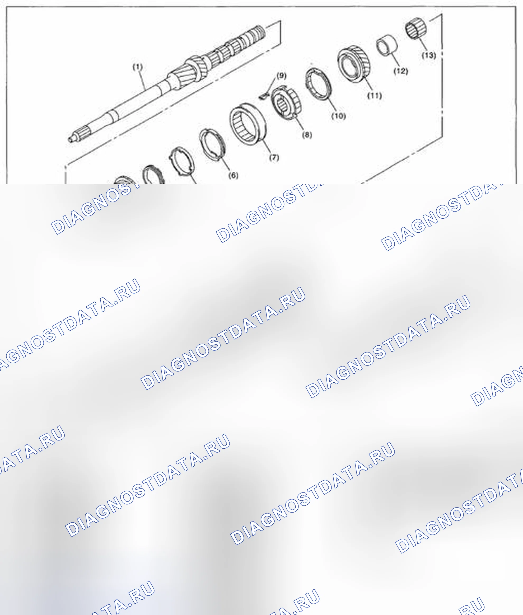 Рис. 258: ГЛАВНЫЙ ВАЛ В СБОРЕ. Subaru Impreza WRX GE рестайлинг