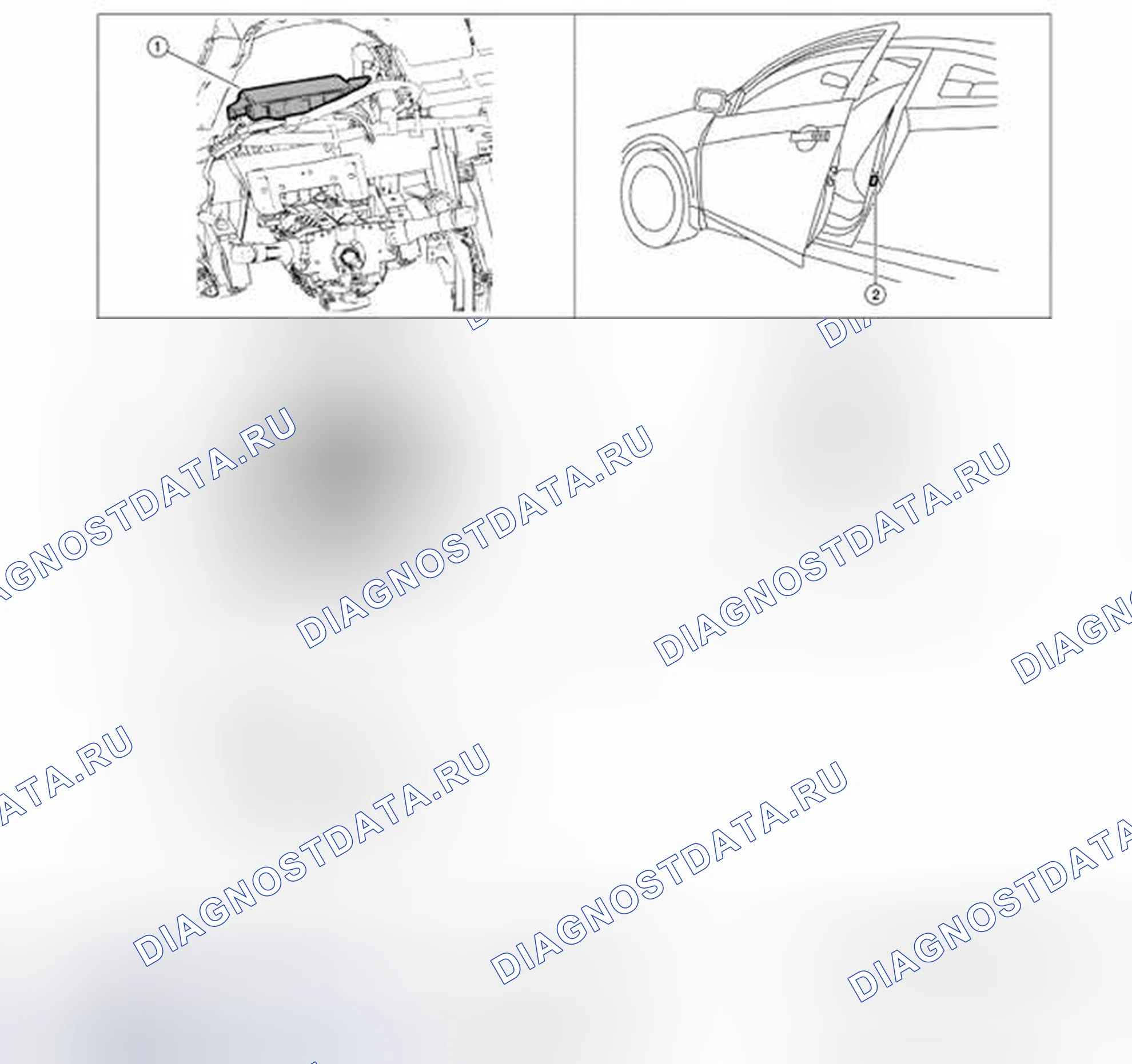 Рис. 69: Расположение компонентов - купе. Nissan Altima L32 рестайлинг