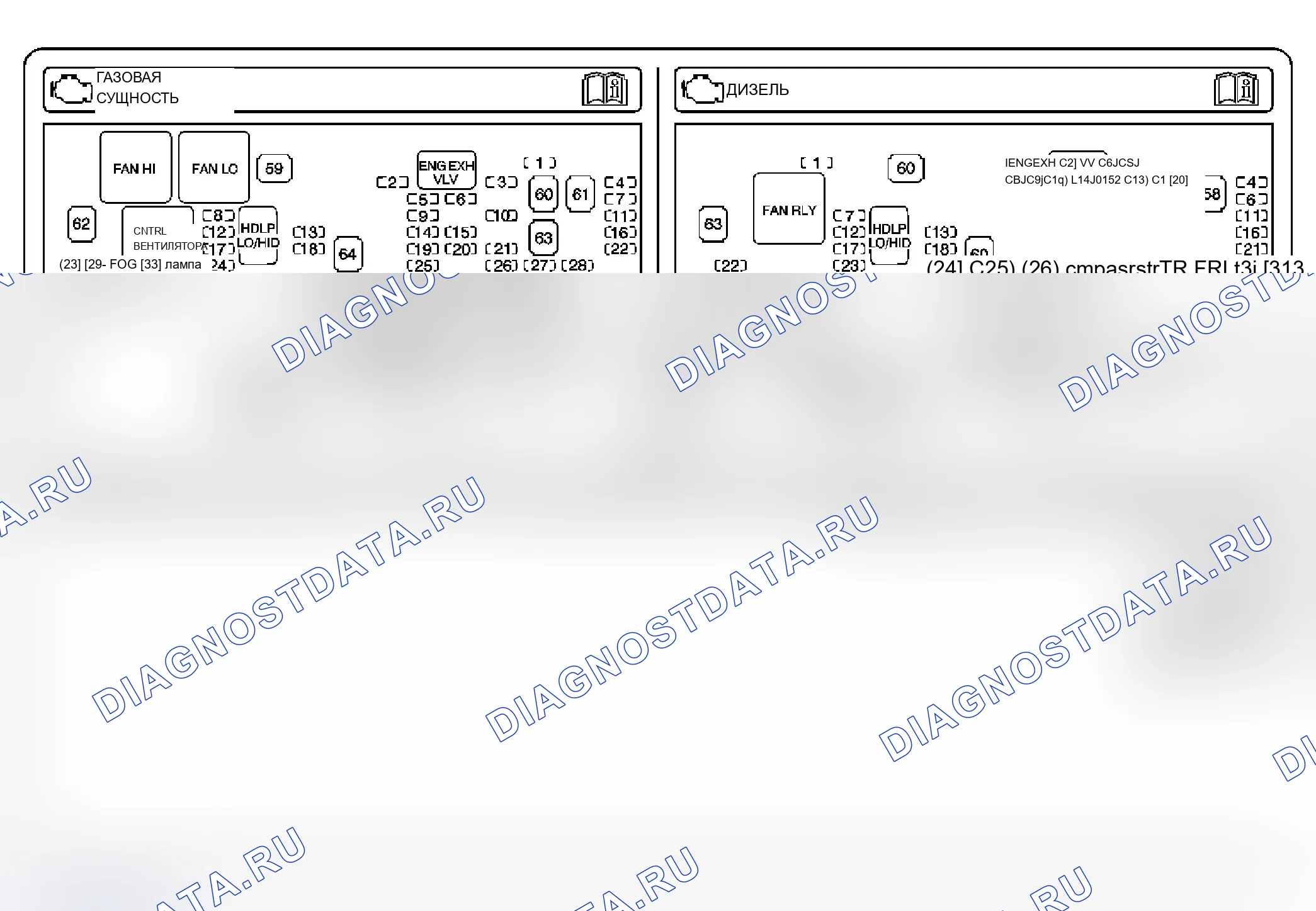 Рис. 117: Блок предохранителей - под капотом, этикетка. Chevrolet Silverado 1500 