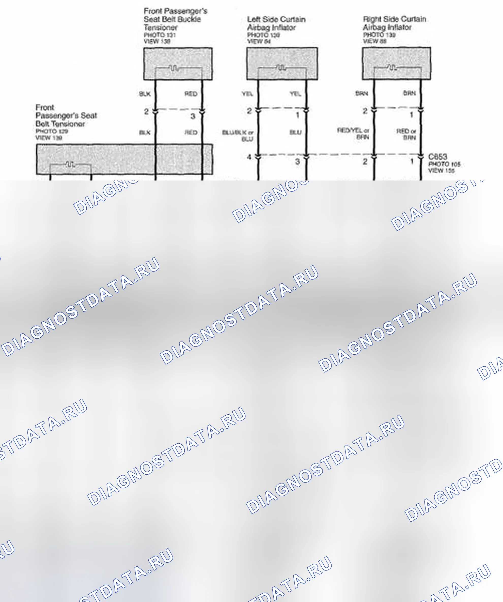 Рис. 172: Принципиальная схема SRS (стр. 47-3). Honda Element YH2 рестайлинг 2