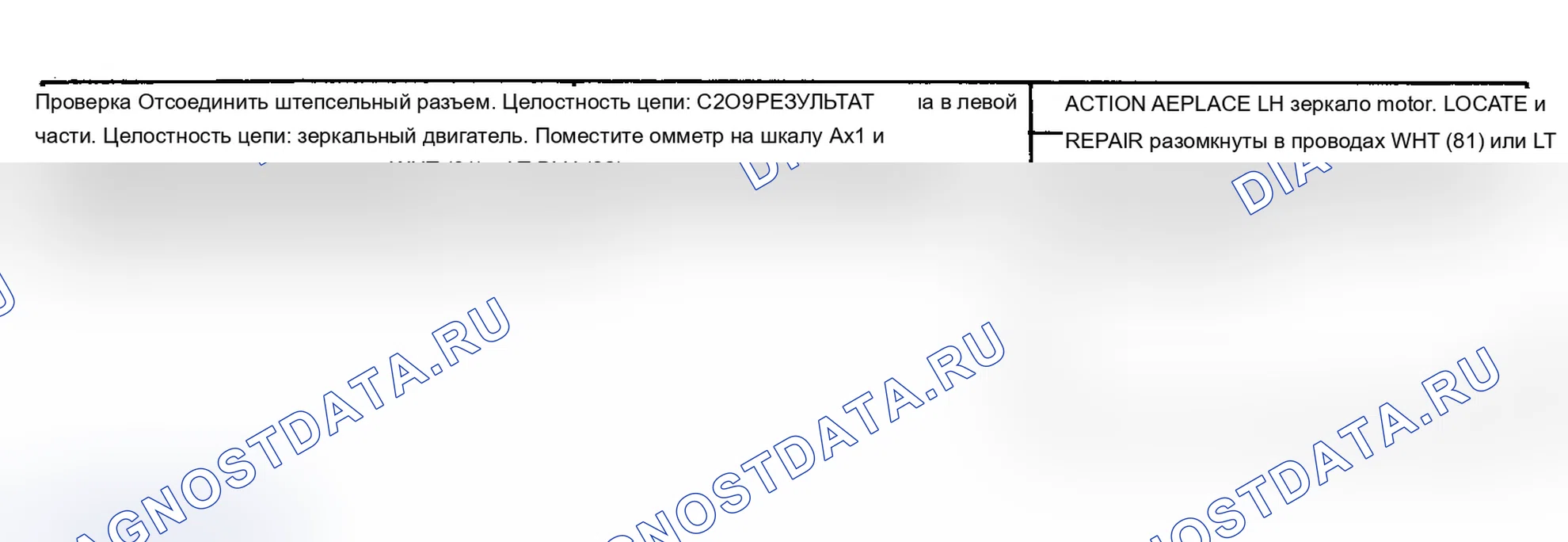 Рис. 3: ТЕСТ C: ЛЕВОЕ ЗЕРКАЛО НЕ БУДЕТ РЕГУЛИРОВАТЬ ЛЕВОЕ И ПРАВОЕ. Chevrolet Suburban R1500 