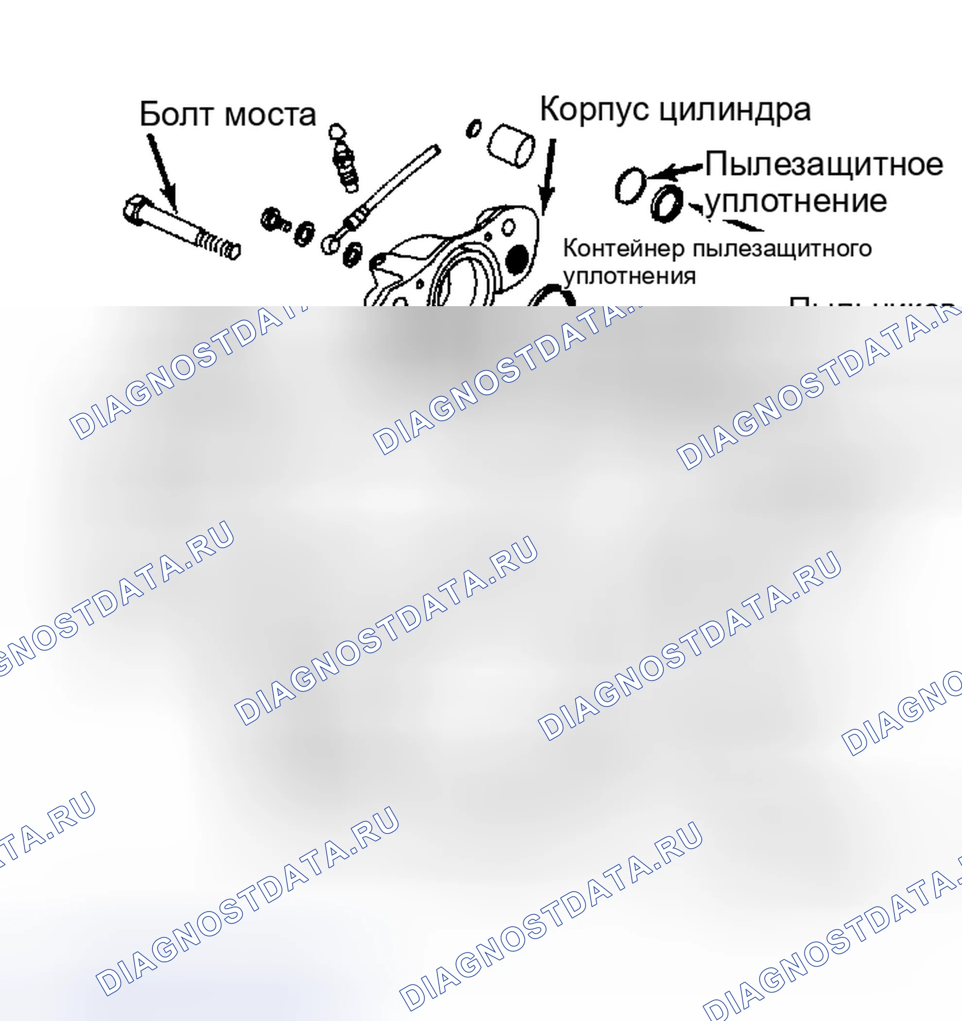 Рис. 4: Разнесенный вид дискового тормоза типа Toyota или Sumitomo, используемого на Corolla Установить прокладки со стрелками, направленными в направлении переднего вращения диска.. Toyota Cressida II