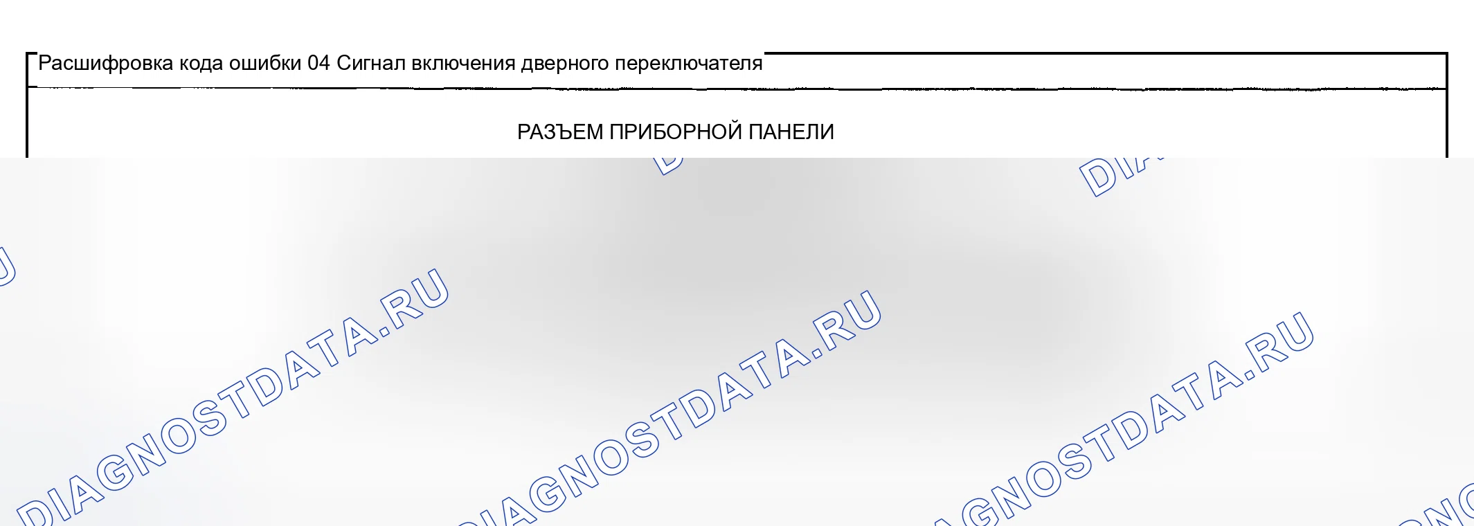 Рис. 14: расшифровка кода ошибки 04: Сигнал включения / выключения дверного выключателя. Mazda MPV II рестайлинг