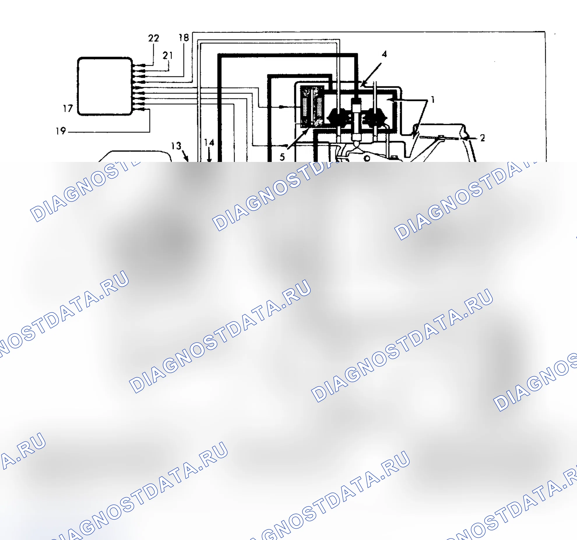 Рис. 3: Схема компонентов Bosch CIS-E. Audi 5000 CS 