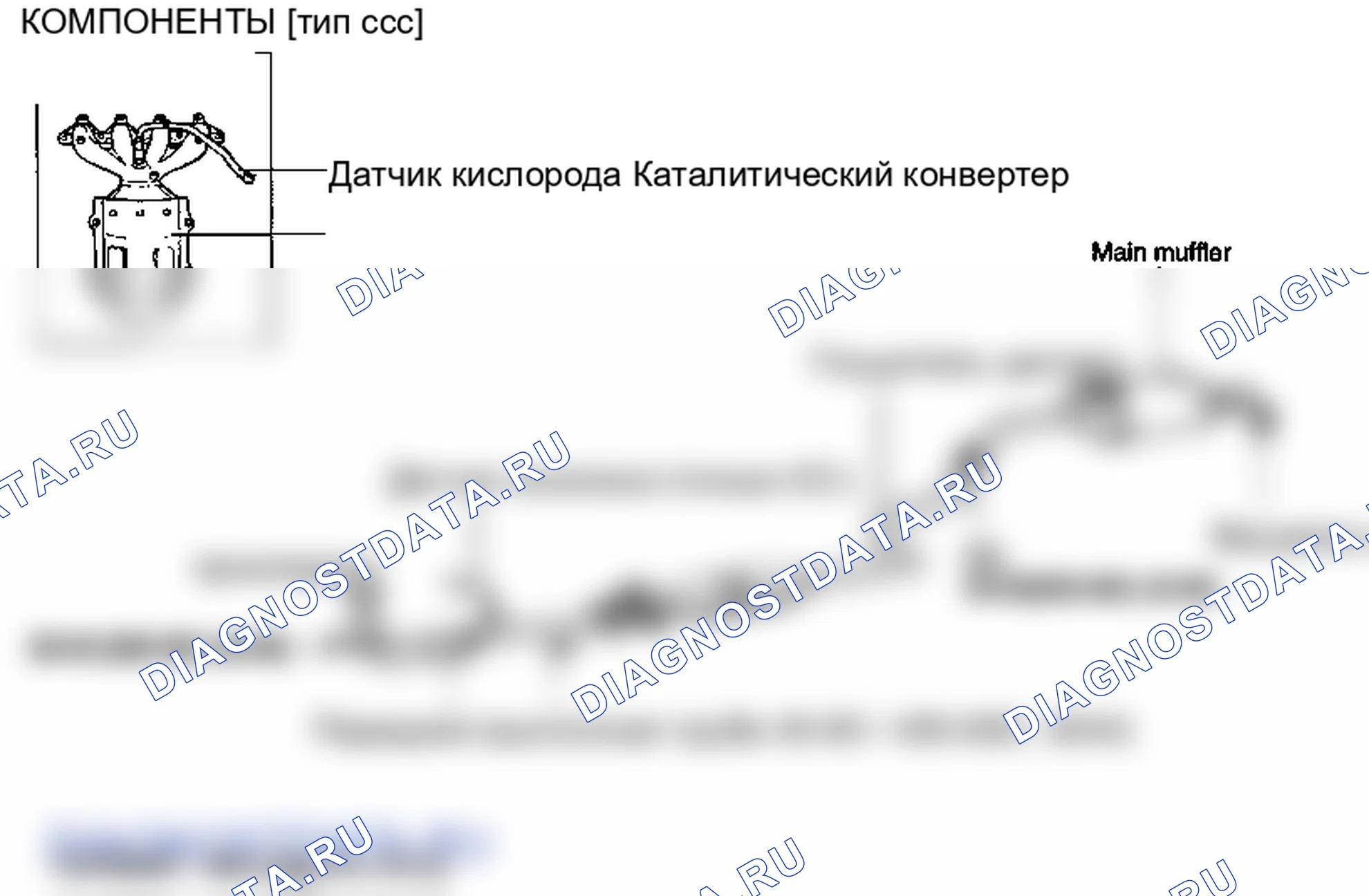 Расположение деталей глушителя. Hyundai Accent LC