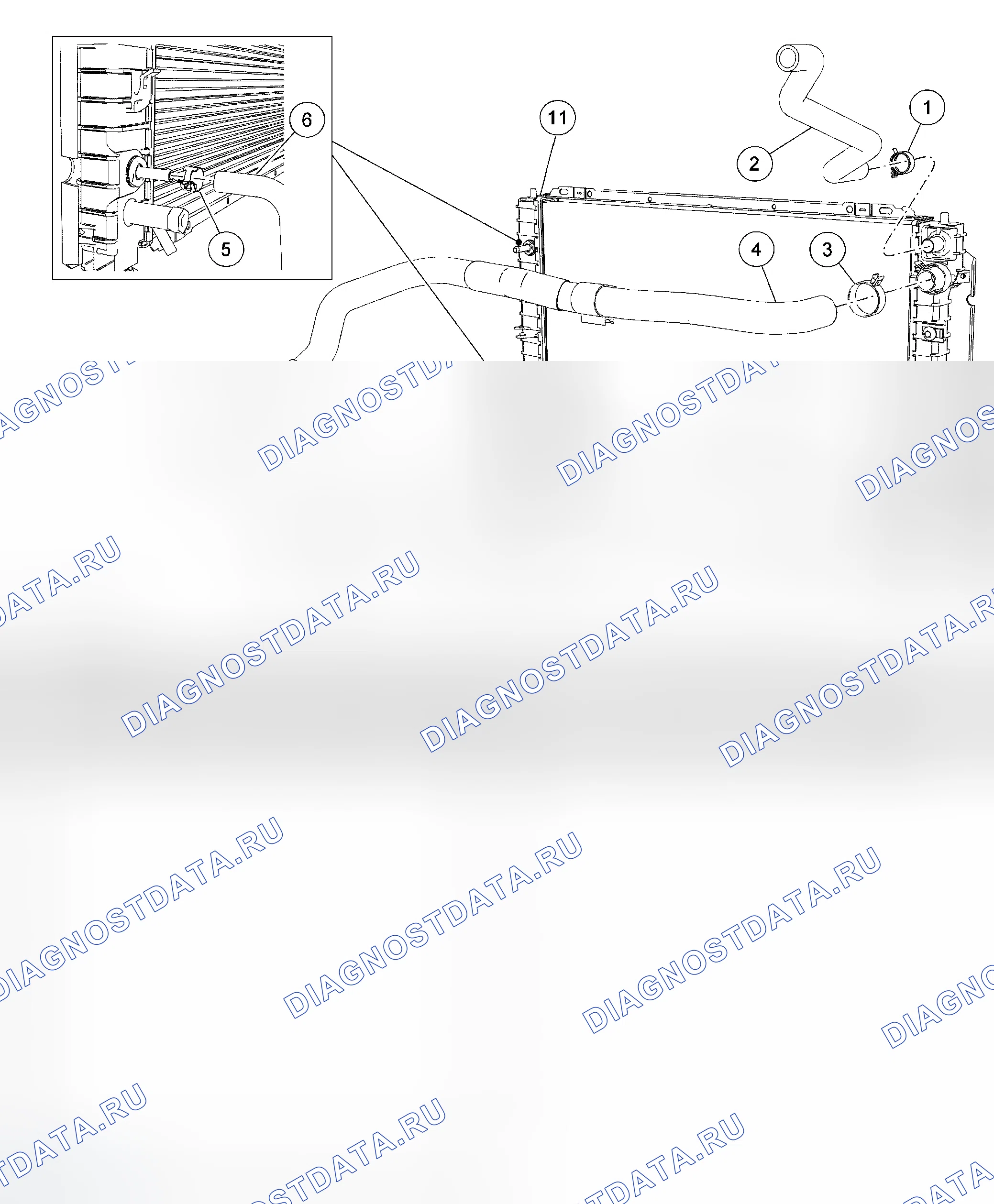 Рис. 16: Радиатор - 3.0л. Ford Escape I рестайлинг