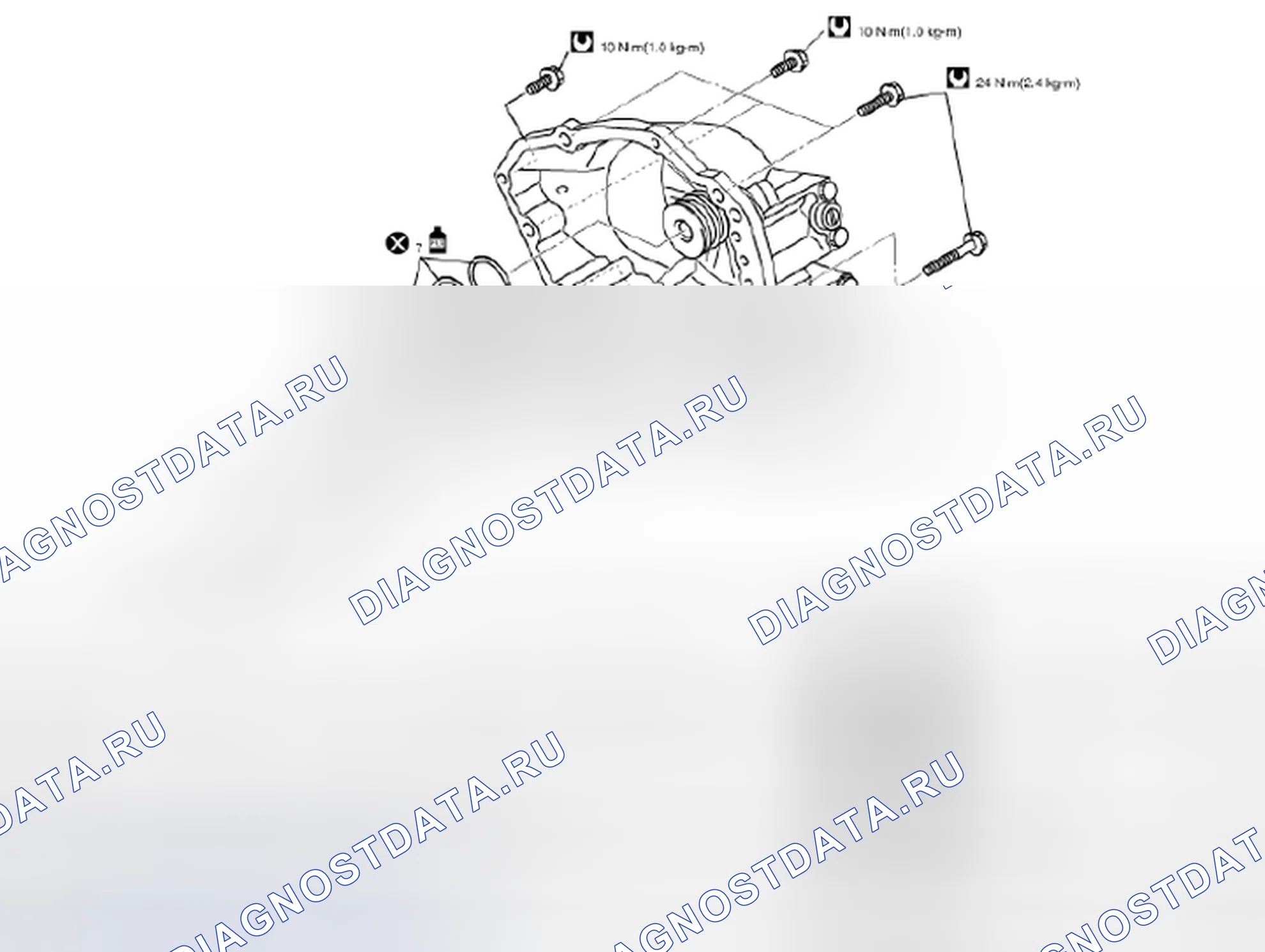 Рис. 113: Компоненты задней крышки трансмиссия. Suzuki SX4 I
