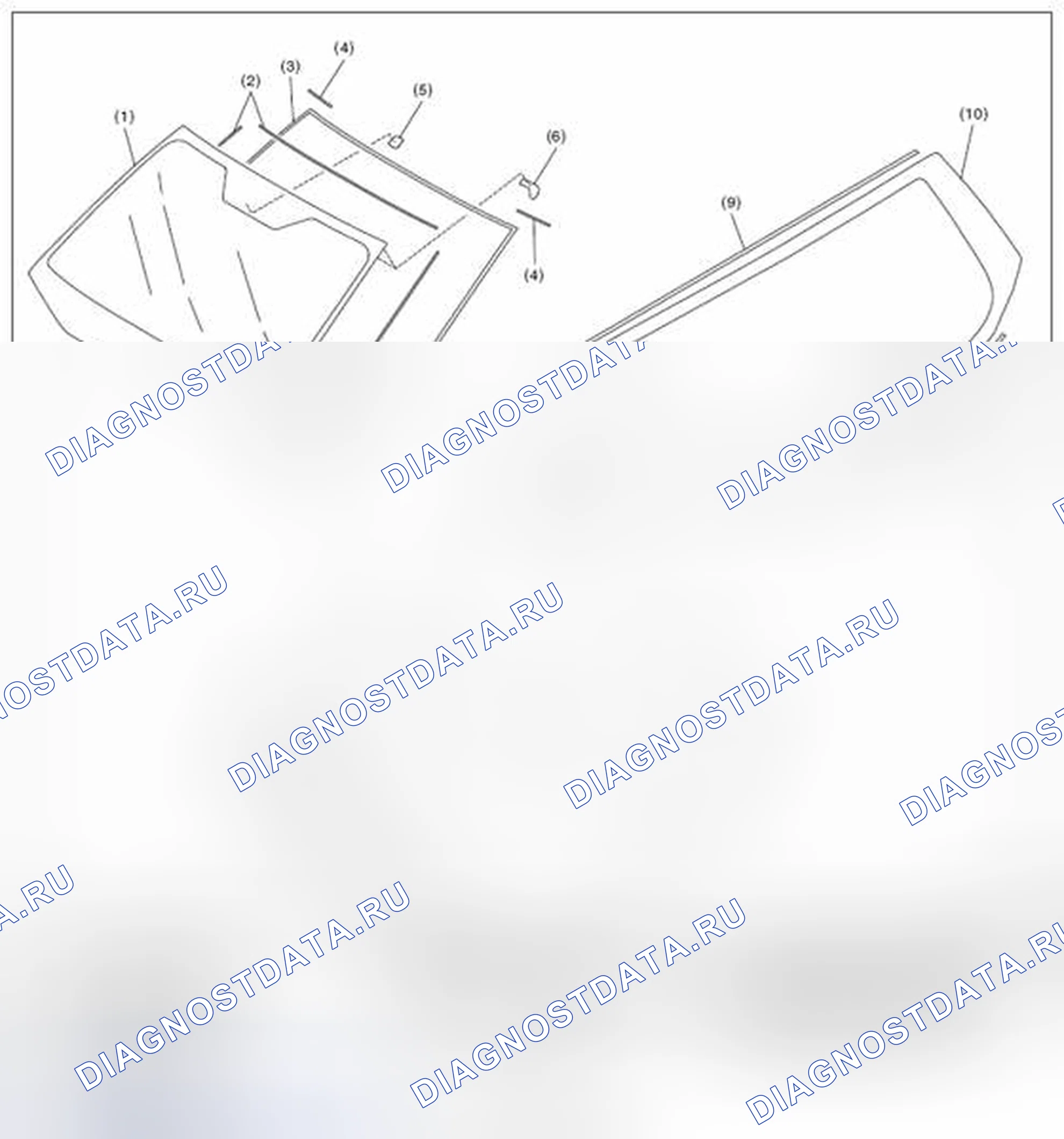 Рис. 78: НЕПОДВИЖНОЕ СТЕКЛО (МОДЕЛЬ С 5 ДВЕРЯМИ). Subaru Impreza WRX GE рестайлинг