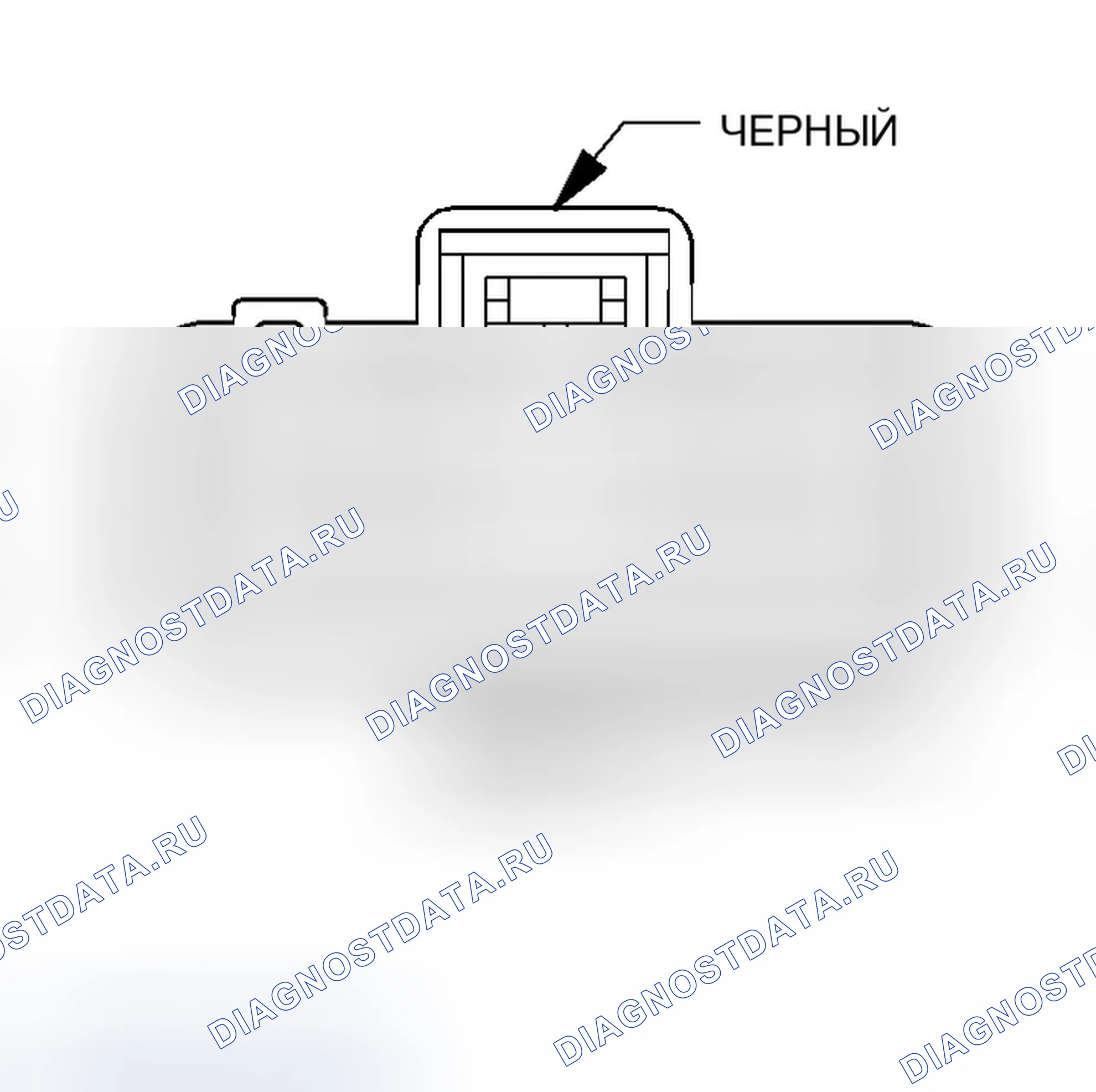 Рис. 106: Вид с торца разъема модуля питание дверь багажника (C2). Chrysler Pacifica CS