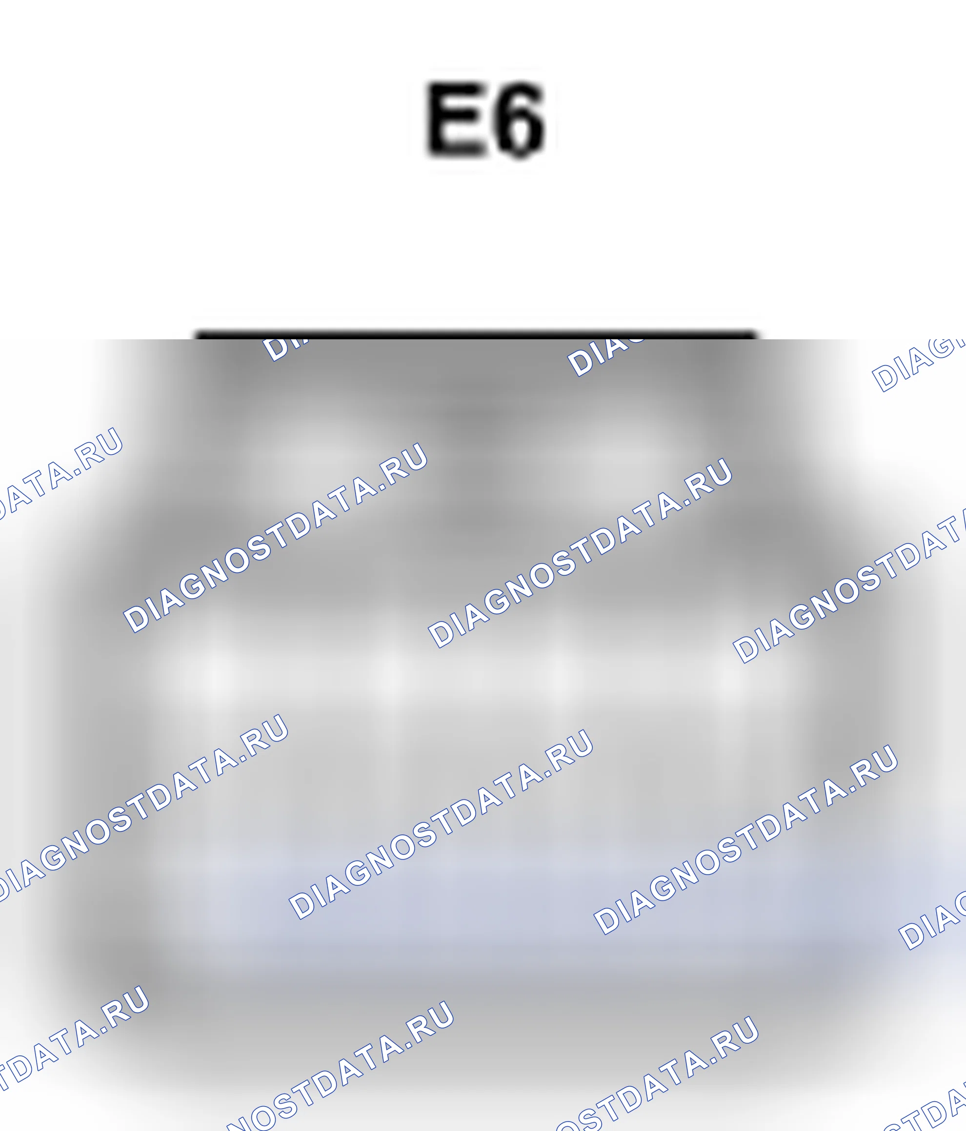Рис. 353: Вид с торца левого разъема двигателя замка передней двери (E6). Scion xB II рестайлинг
