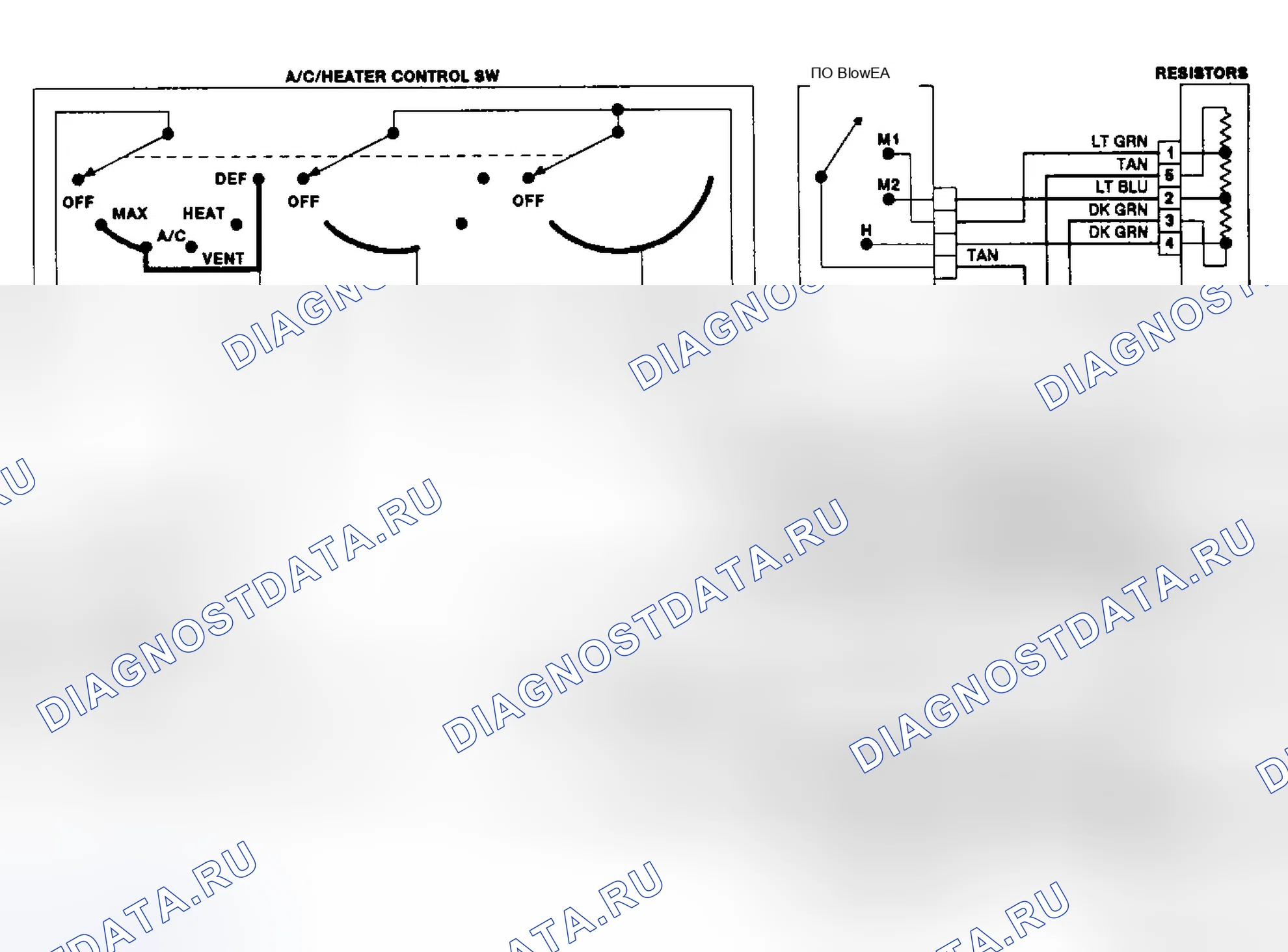 Рис. 9: Схема подключения системы кондиционер-отопитель (Horizon и Omni). Chrysler New Yorker XIII