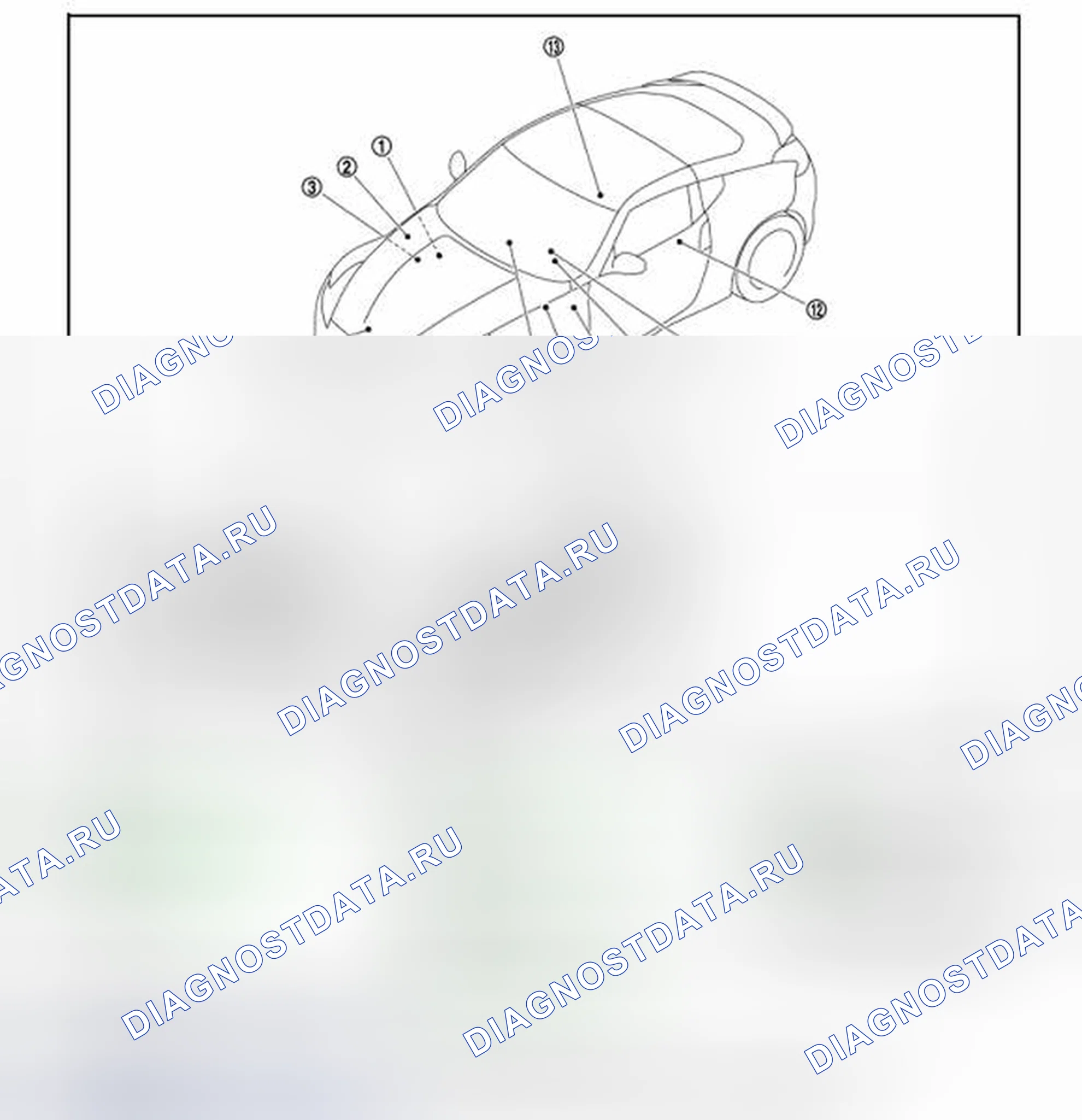 Рис. 5: ТАХОМЕТР: Расположение компонентов. Honda MDX I