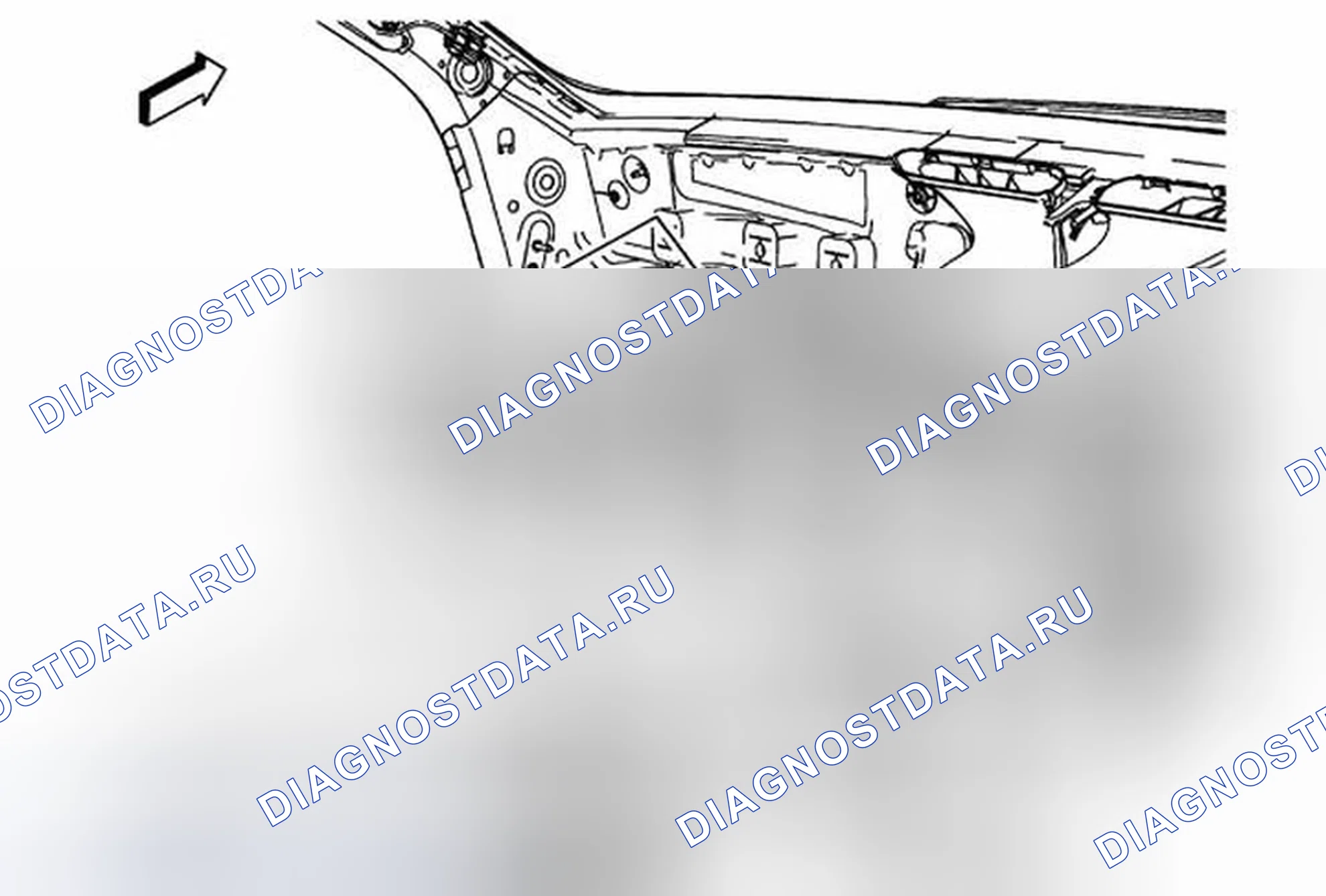 Рис. 53: Замена нижнего воздуховода воздухораспределителя. Cadillac ATS I