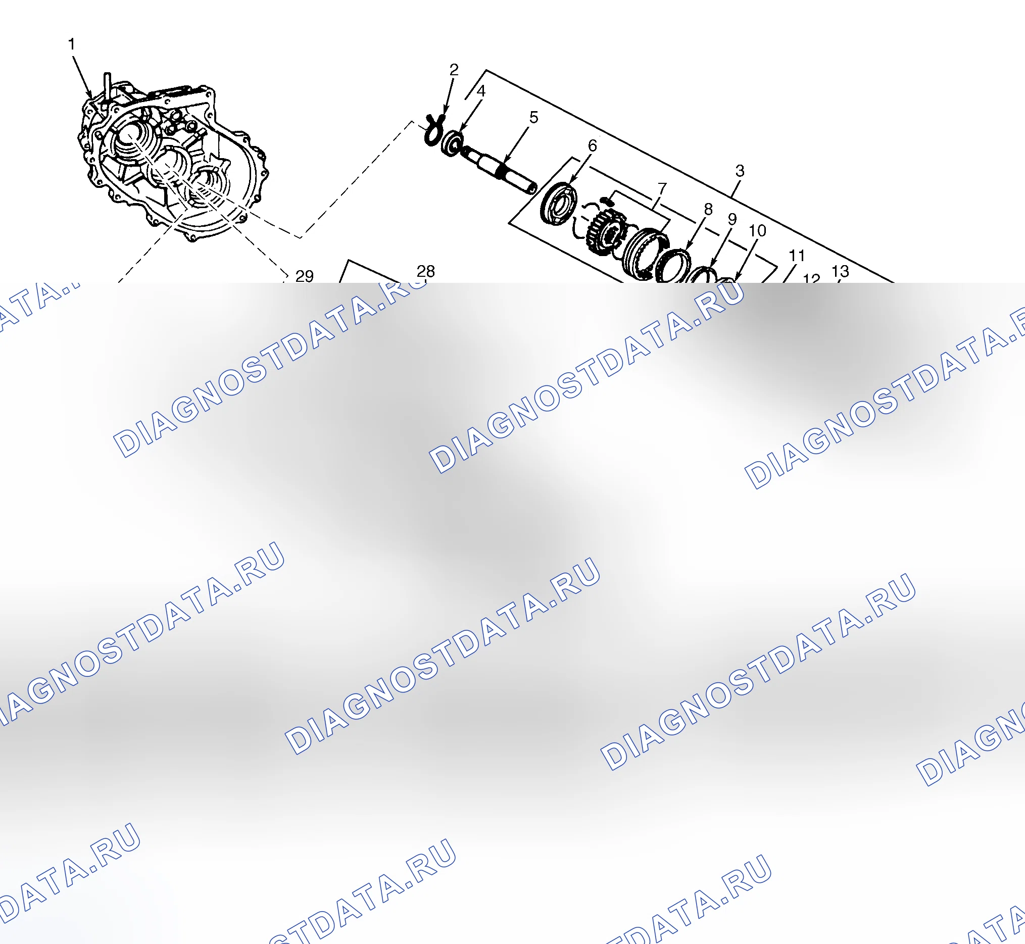 Рис. 33: РАЗДАТОЧНАЯ КОРОБКА. Acura SLX I