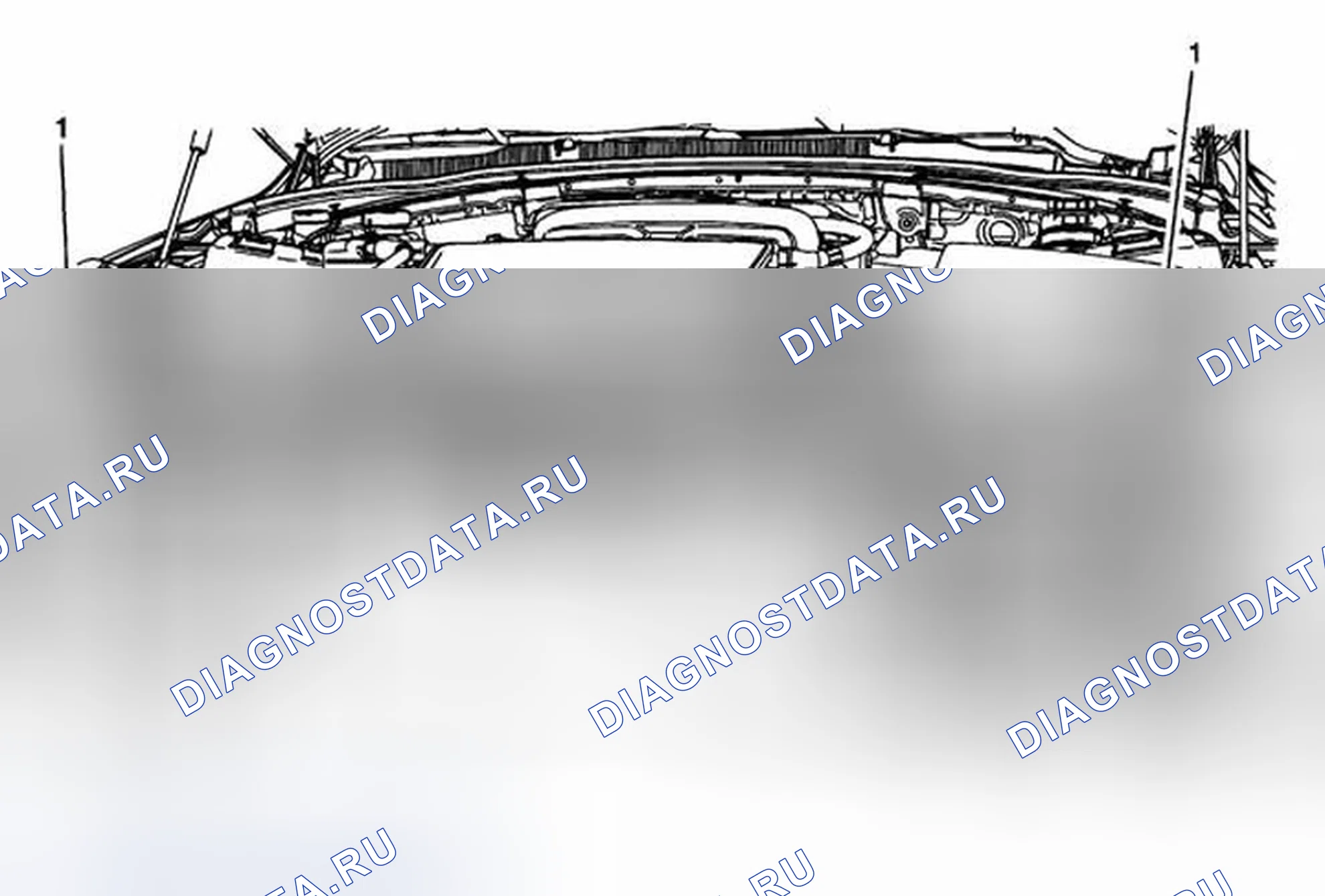Рис. 13: Замена верхней опоры передней бампера. Cadillac ATS I