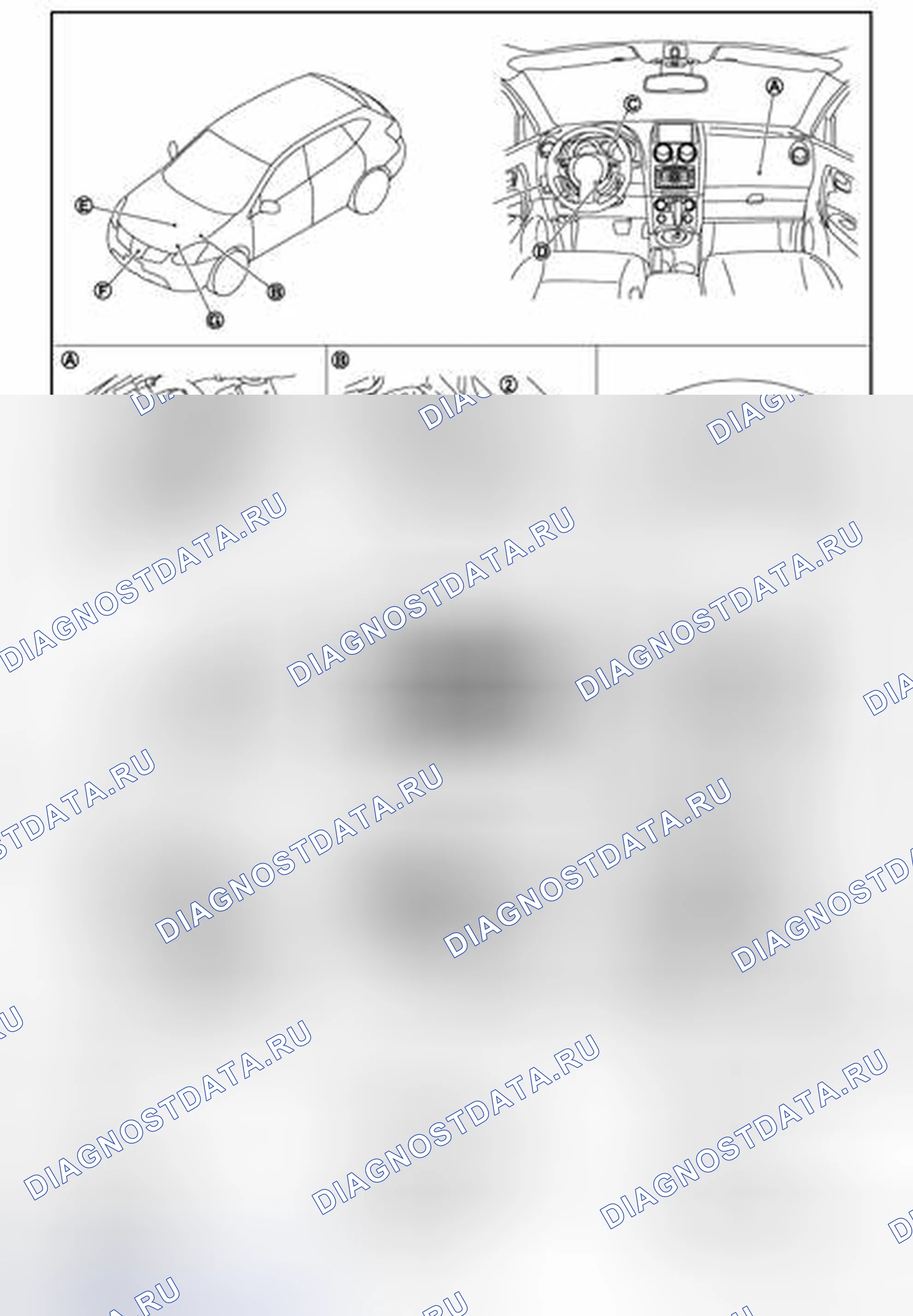 Рис. 60: Расположение компонентов. Nissan Rogue I рестайлинг